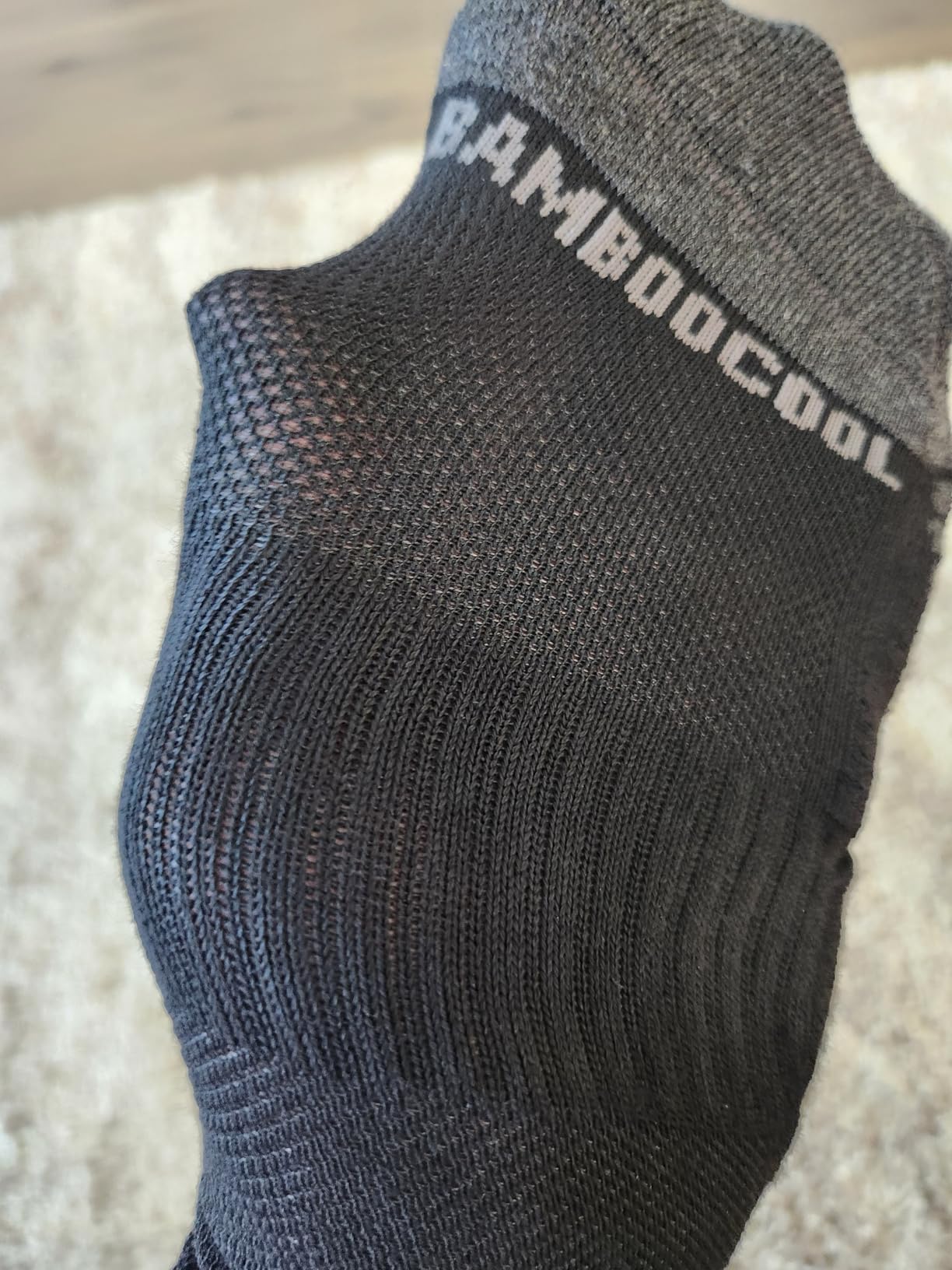 BAMBOO COOL Men's Crew Socks Athletic Running Sports Socks, Cushioned Moisture Wicking, Breathable Arch Support 6 Pack customer photo 2
