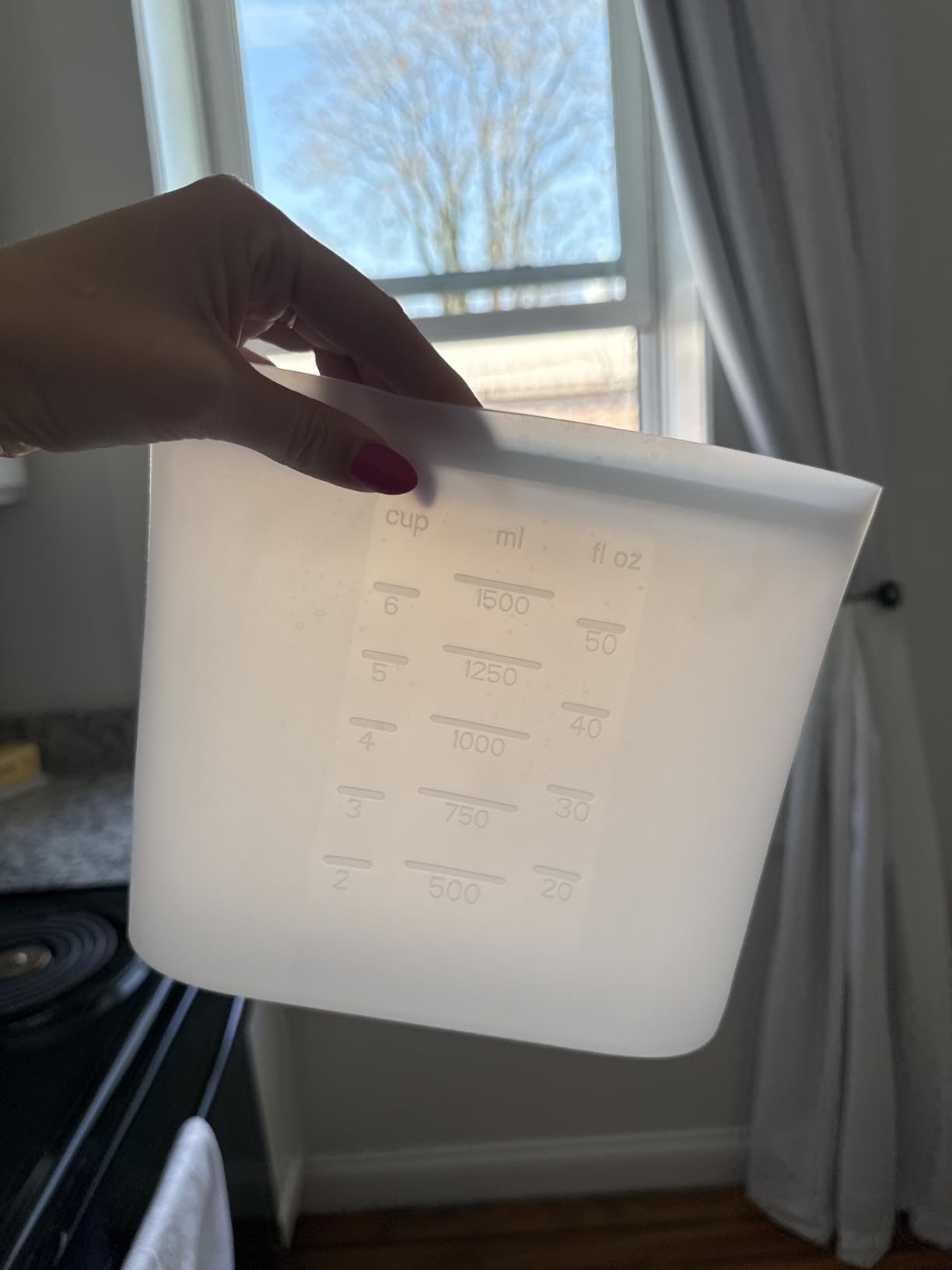 Reusable Storage Bag, 12 Pack 100% Silicone Food Storage Bags Stand Up Silicone Zip Lock Bags for Food Container, Freezer Microwave Oven Dishwasher Safe, 4 Medium 4 Small 4 Extra Small, Translucent customer photo 1