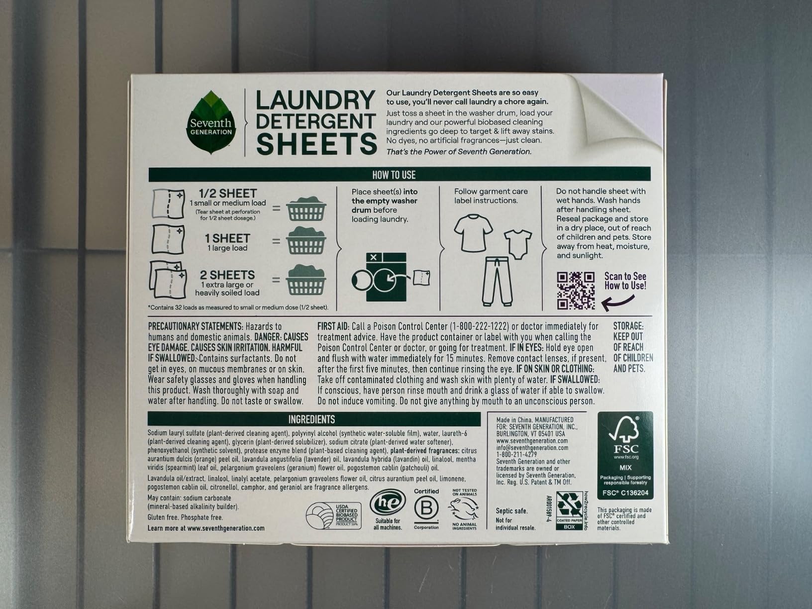 Seventh Generation Laundry Detergent Sheets, Free & Clear, 32 Count customer photo 1