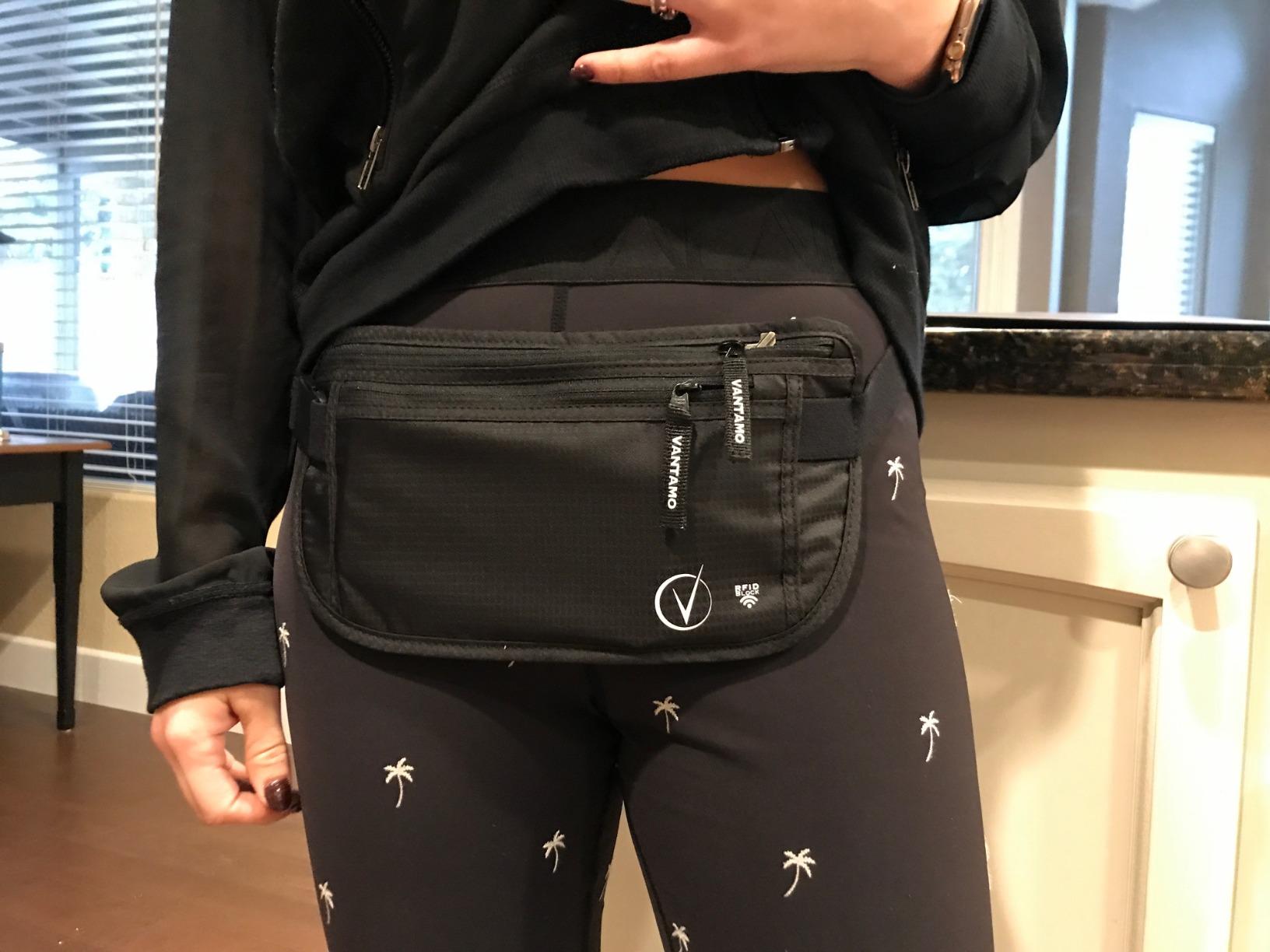 VVantamo Money Belt with RFID For Men & Women, Hidden Passport Holder for Travel, 2 Compartment Travel Fanny Pack for Women Anti Theft customer photo 2