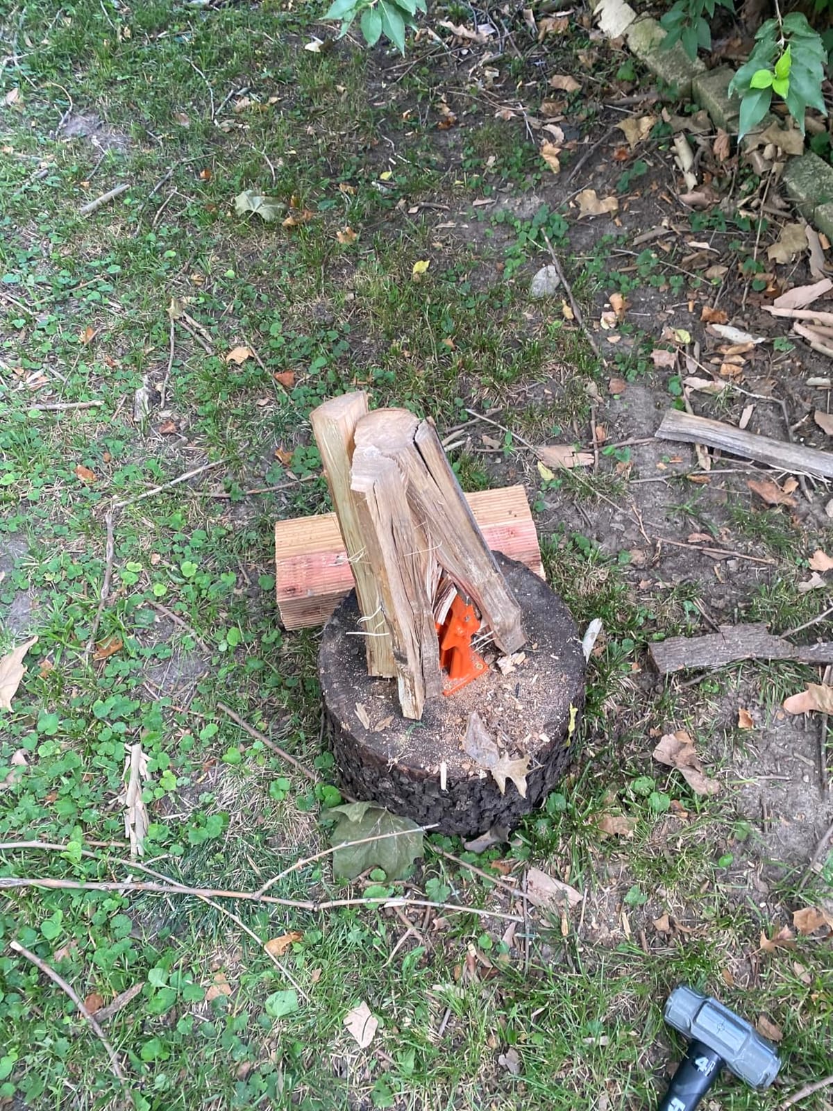 SPEED FORCE Firewood Kindling Log Wood Splitter – No Axe! Wedge Point Splits Firewood, 3 Inch Green with Safety Cover customer photo 1