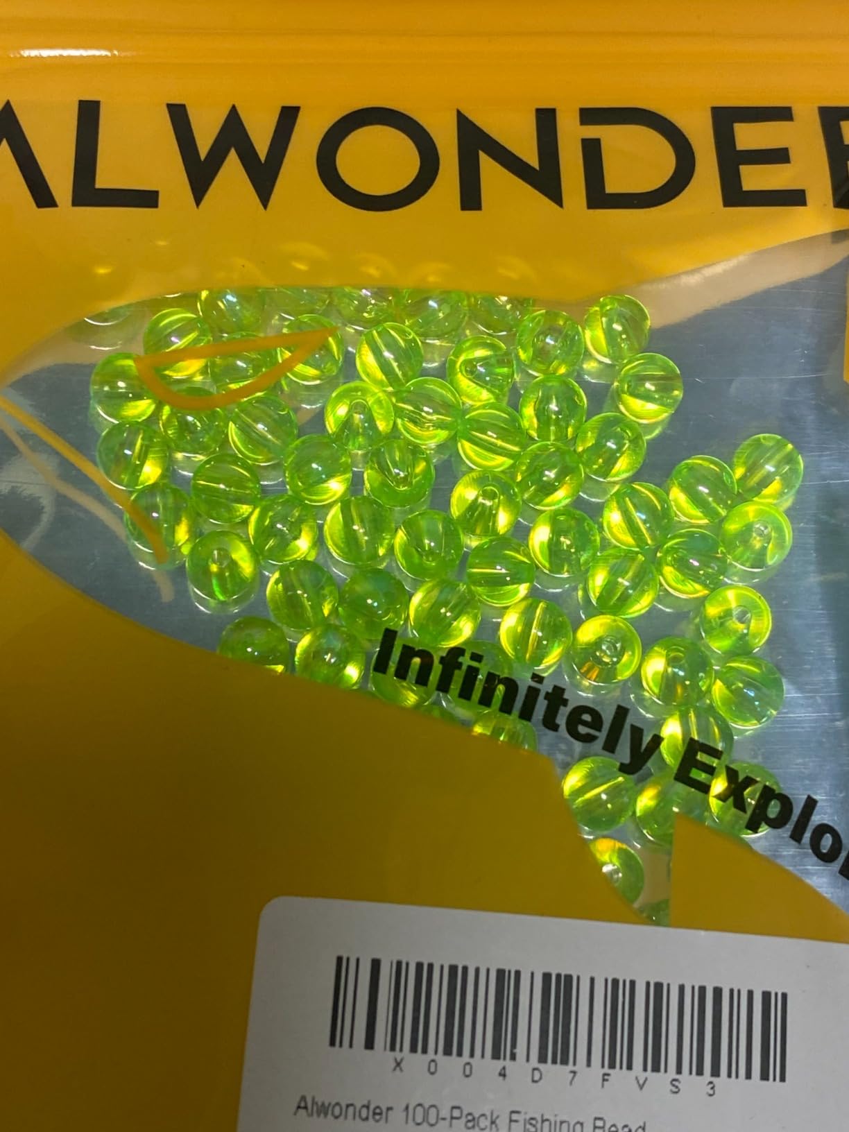Alwonder 100-Pack Fishing Beads Holographic Beads for Fishing Rigs Lures Salmon Trout Steelhead Fish Bead Saltwater Freshwater - Assorted Size 6mm, 8mm, 10mm customer photo 1