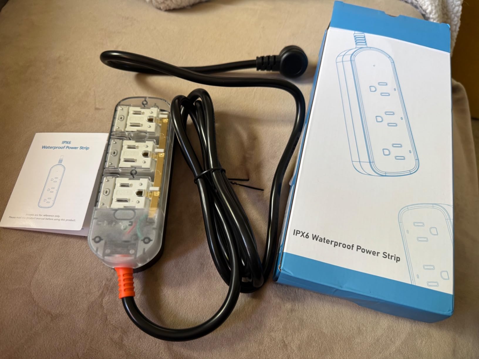 Outdoor Power Strip Weatherproof 6 FT Extension Cord 3 AC Outlets customer photo 1