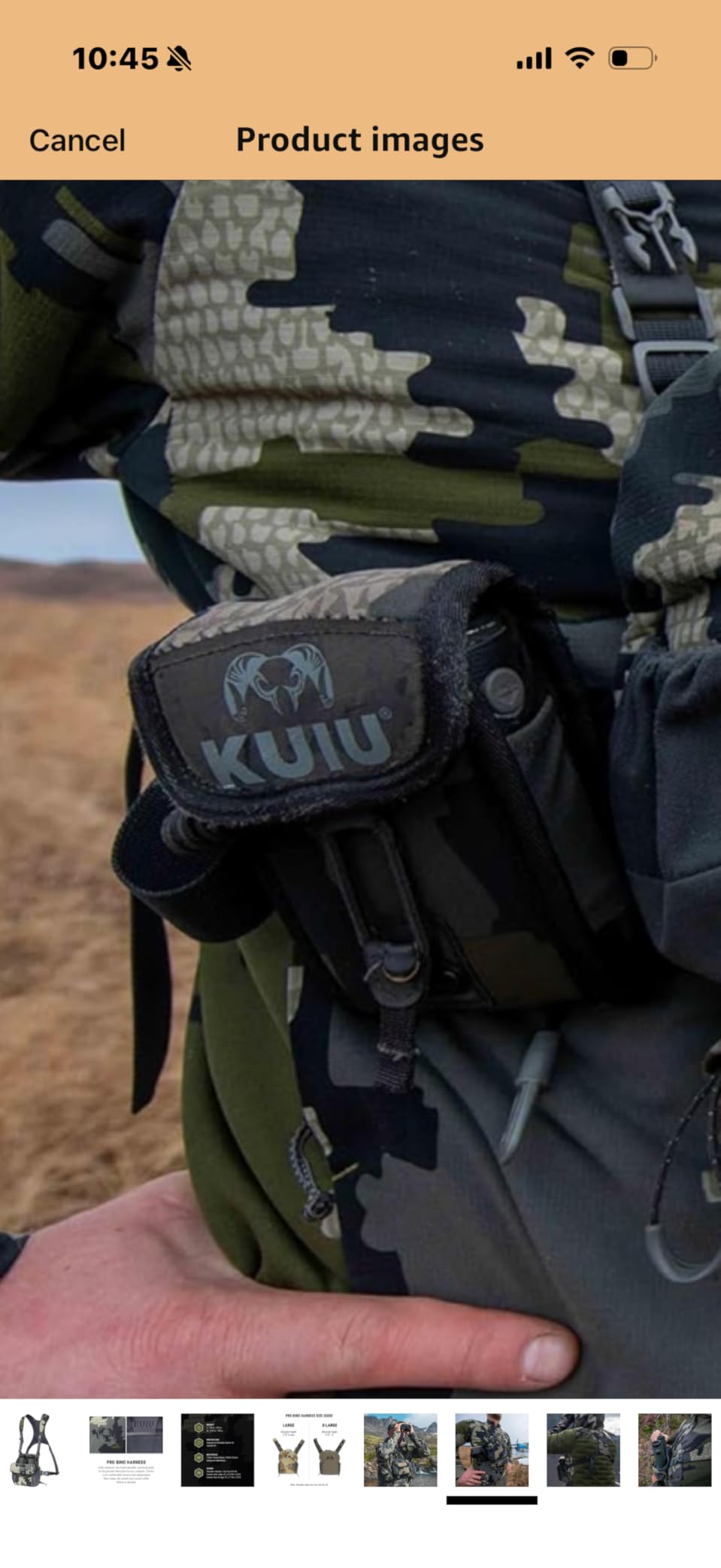 KUIU PRO Bino Harness, Waterproof, Adjustable, One-Hand Lid, Foam Shims | TORAY three-layer fabric, spacer air mesh, side pockets, zippered pocket, hydration rig compatible, forward-folding lid customer photo 1