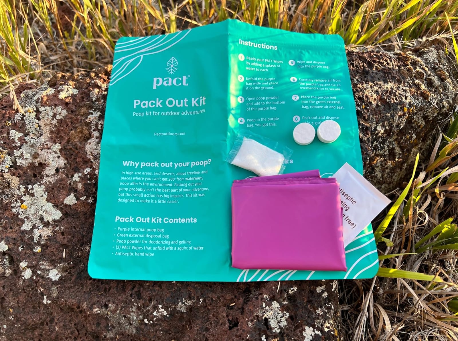 PACT Pack Out Kit | Camping Poop Kit Includes Wet Wipes & Human Waste Bags customer photo 2