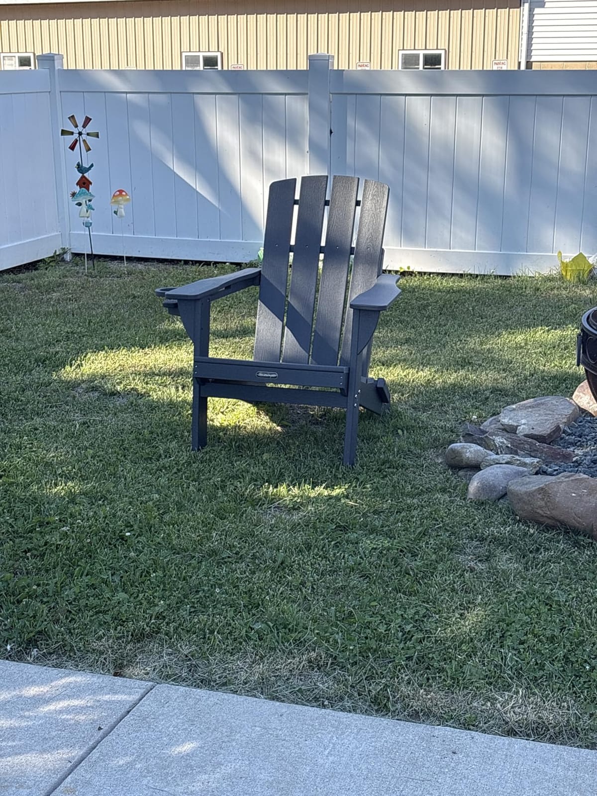 Folding Adirondack Chair, HDPE Adirondack Chairs with 2 Cup Holder, Plastic All-Weather Fire Pit Chairs, Outdoor Lawn Chair for Patio Garden (Black) customer photo 2