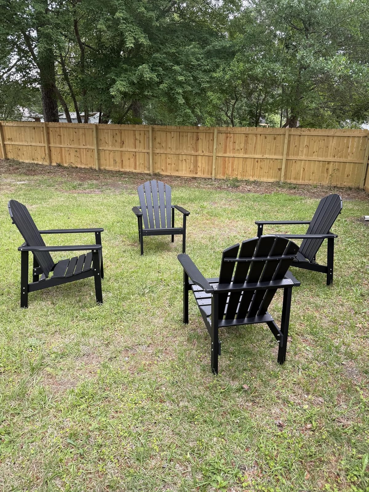 nevilywood Stackable Adirondack Chair, HDPE Outdoor Chair Set of 4, Black customer photo 1