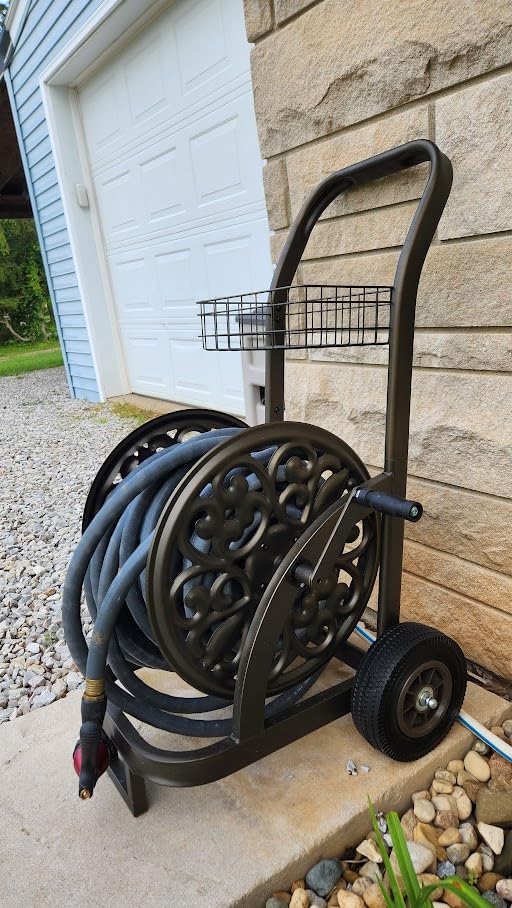 GOFORWILD Garden Hose Reel Cart, Holds 200Ft 5/8