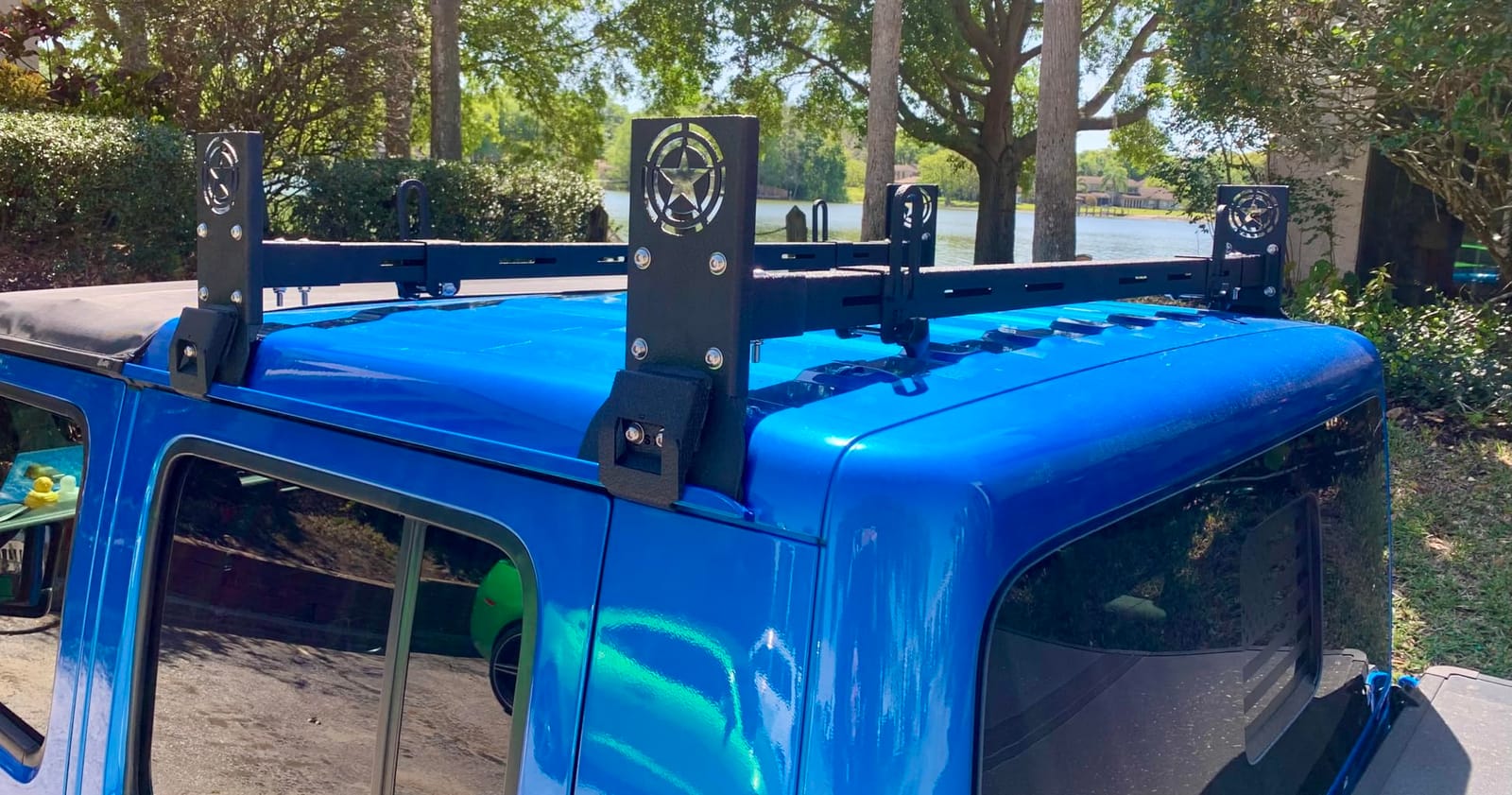 Roof Ladder Rack Fit for Jeep Wrangler 2007-2024 JK JL Gladiator JT, 2/4 Door Hardtop, Rain Gutter Mount customer photo 1