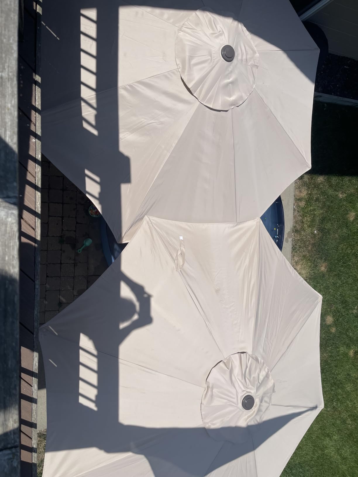 Ayge 9 FT Outdoor Umbrella Patio Table Umbrella Fiberglass Frame Navy | 8 Fiberglass ribs frame push-button tilt easy crank. UPF50+ waterproof canopy customer photo 2