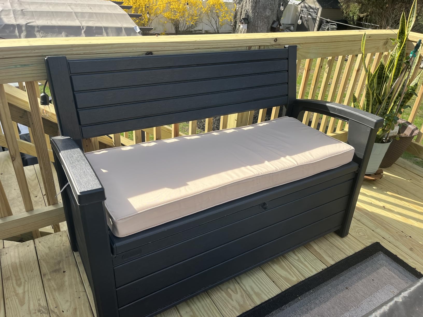 Summsun Outdoor Bench Cushion Pad, 48 x 18 x 3 Inch, Navy Blue customer photo 1
