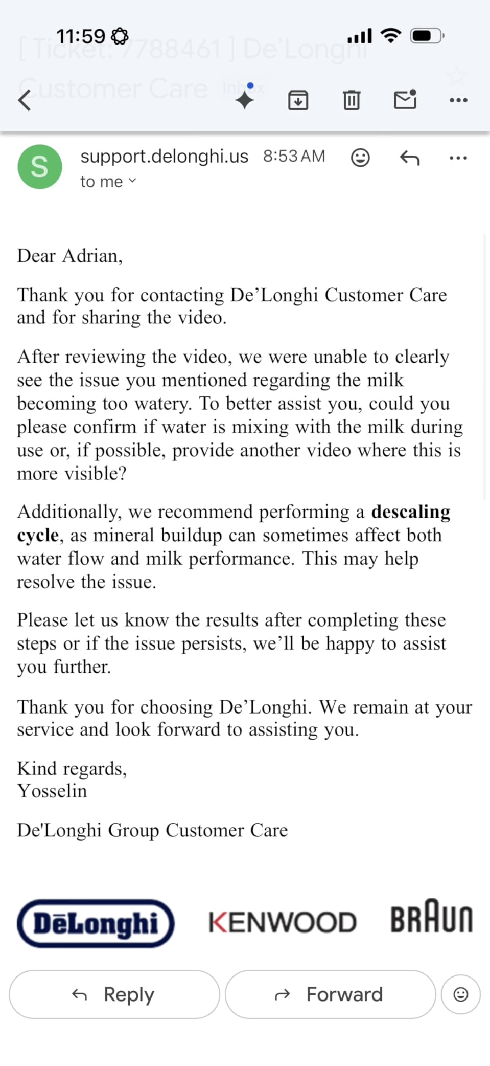 De'Longhi Classic Signature Espresso Machine, Adjustable Milk Frother customer photo 1