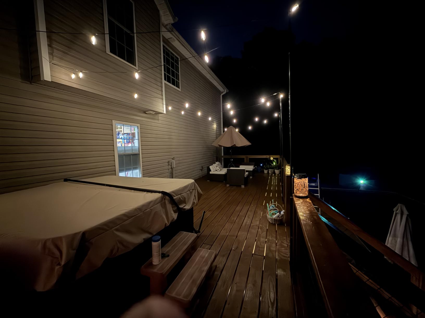 zoegi 4 Pack 10Ft String Light Poles,Light Poles for Outside Lights with Fork,Outdoor Brackets Hanging Lights,Metal Stand for Deck Patio,Backyard,Wedding,Deck,Party (4Pack) customer photo 1
