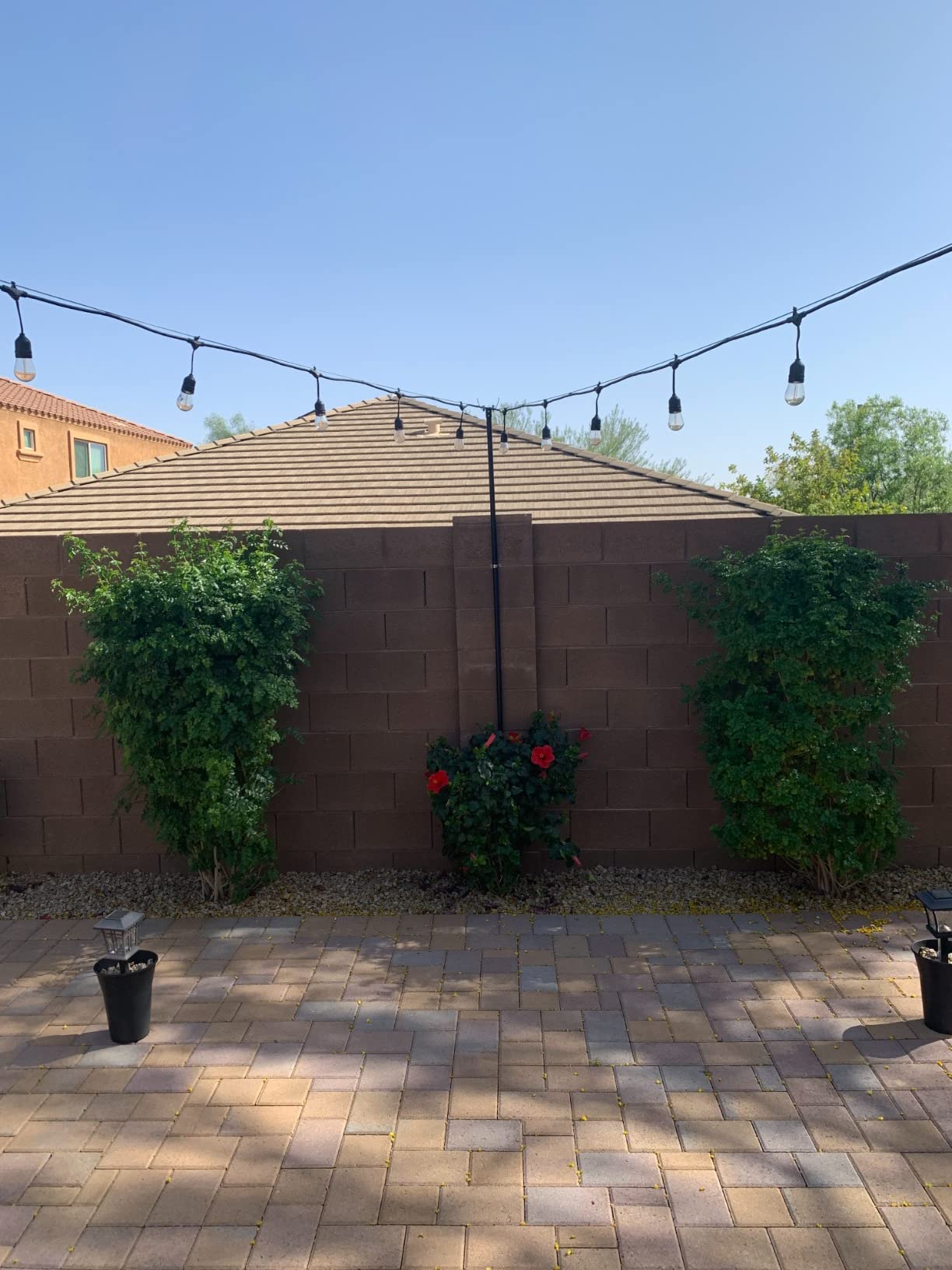 6 Pack 10 ft Heavy Duty Metal String Light Poles Adjustable Outdoor Lighting Stand for Patio,Backyard,Garden,Party & Wedding Rustproof & Sturdy with Hooks customer photo 1