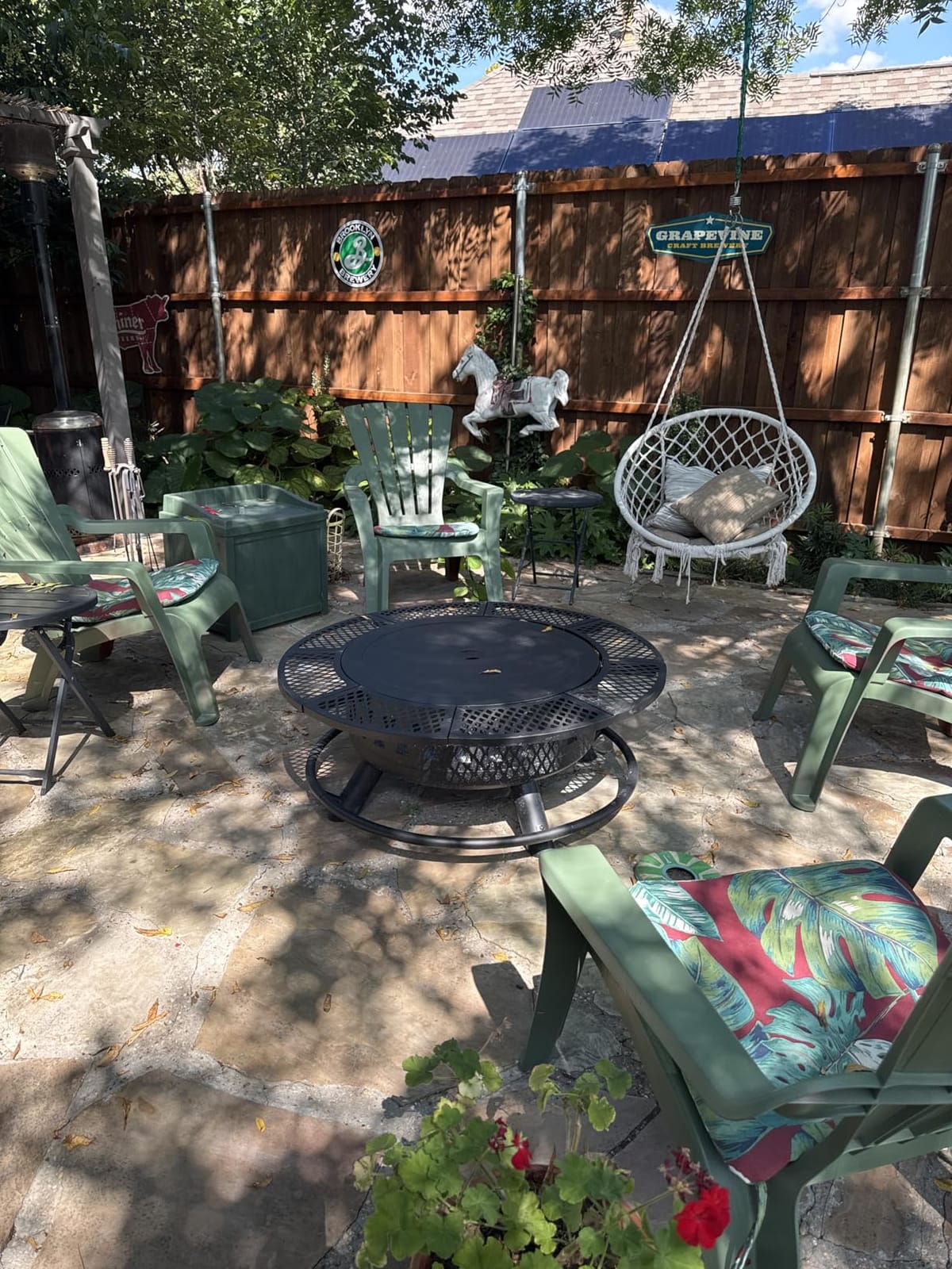 47 Inch Outdoor Fire Pit with 2 Grills, Wood Burning Large Fireplace Table customer photo 1