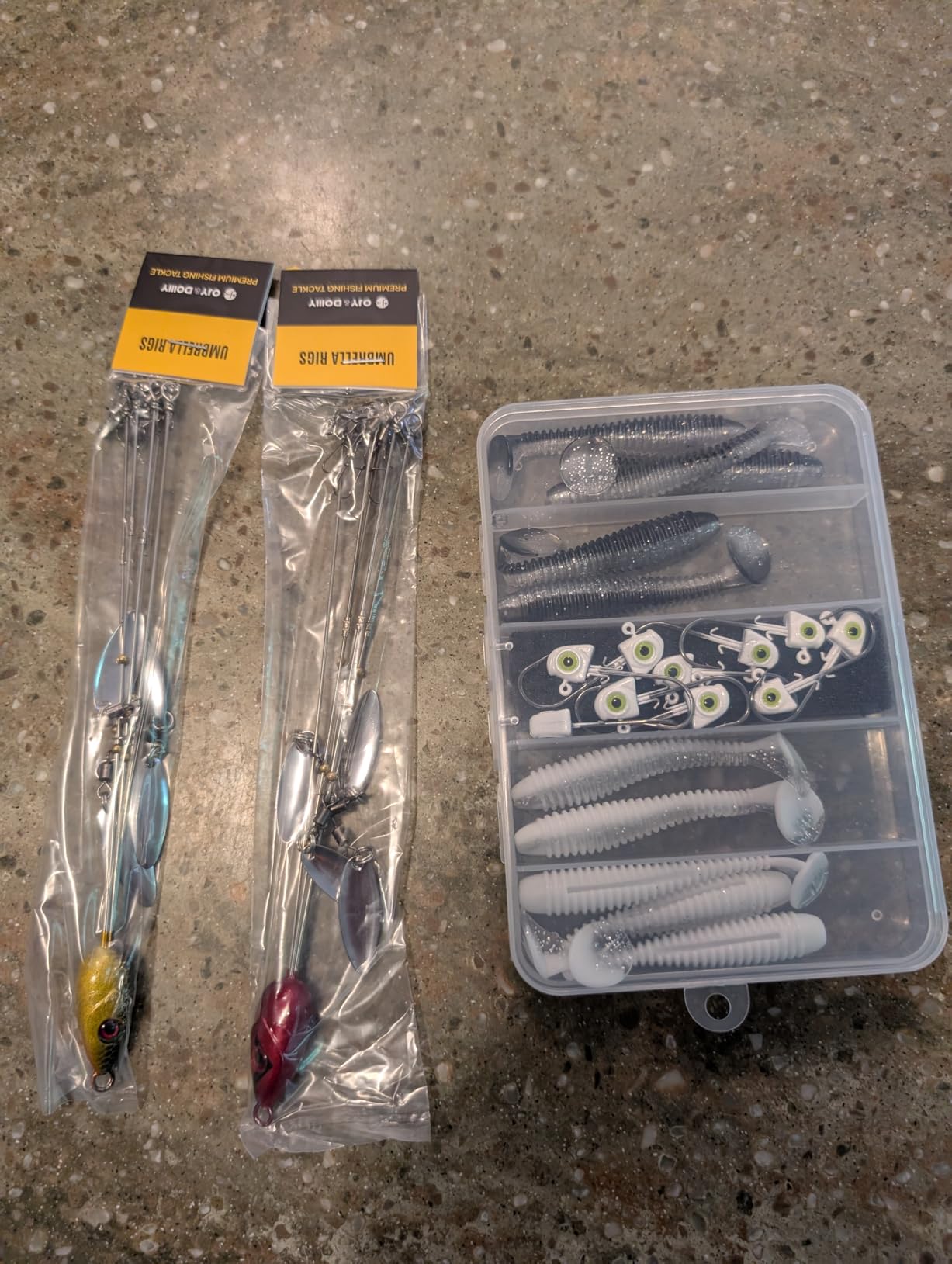 Alabama Rig (A-Rig) Fishing Lures Kit - 2 Rigs, 10 Jig Heads & Swimbaits, Tackle Box for Striper/Bass Fishing customer photo 1