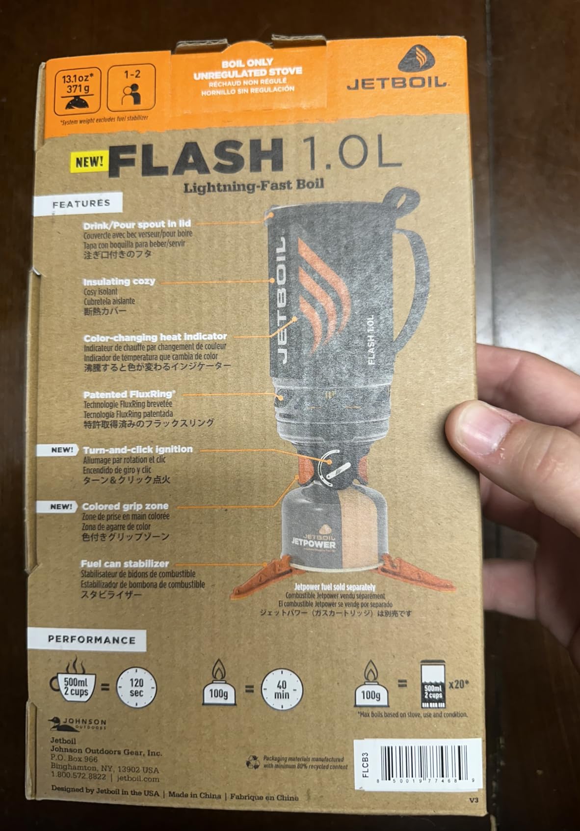 Jetboil Flash Portable Fast Boil Stove for Camping and Backpacking with 1-Step Auto Ignition, Propane/Isobutane Burner with Cooking Cup customer photo 1