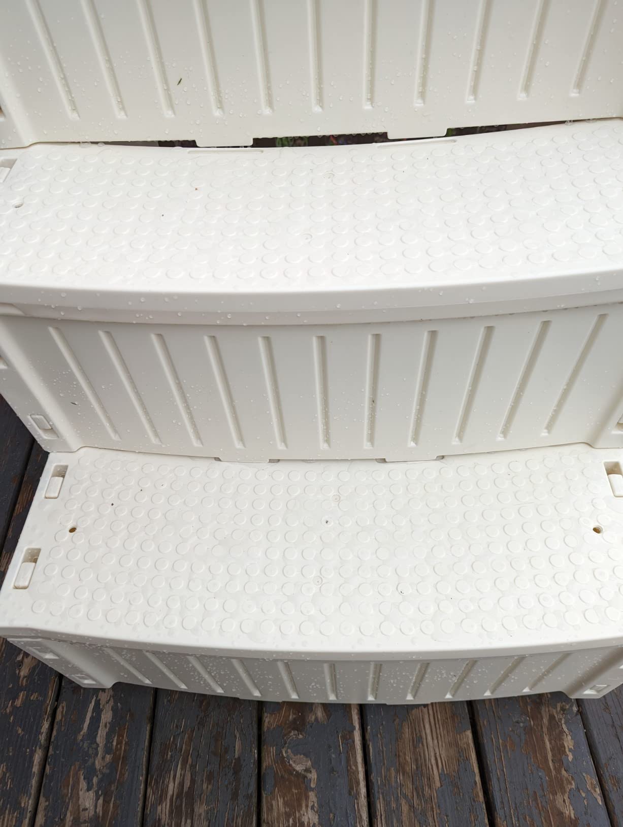 VINGLI Pool Ladder for Above Ground Pools 4-Step, Safety Stair - Beige&Gray customer photo 2