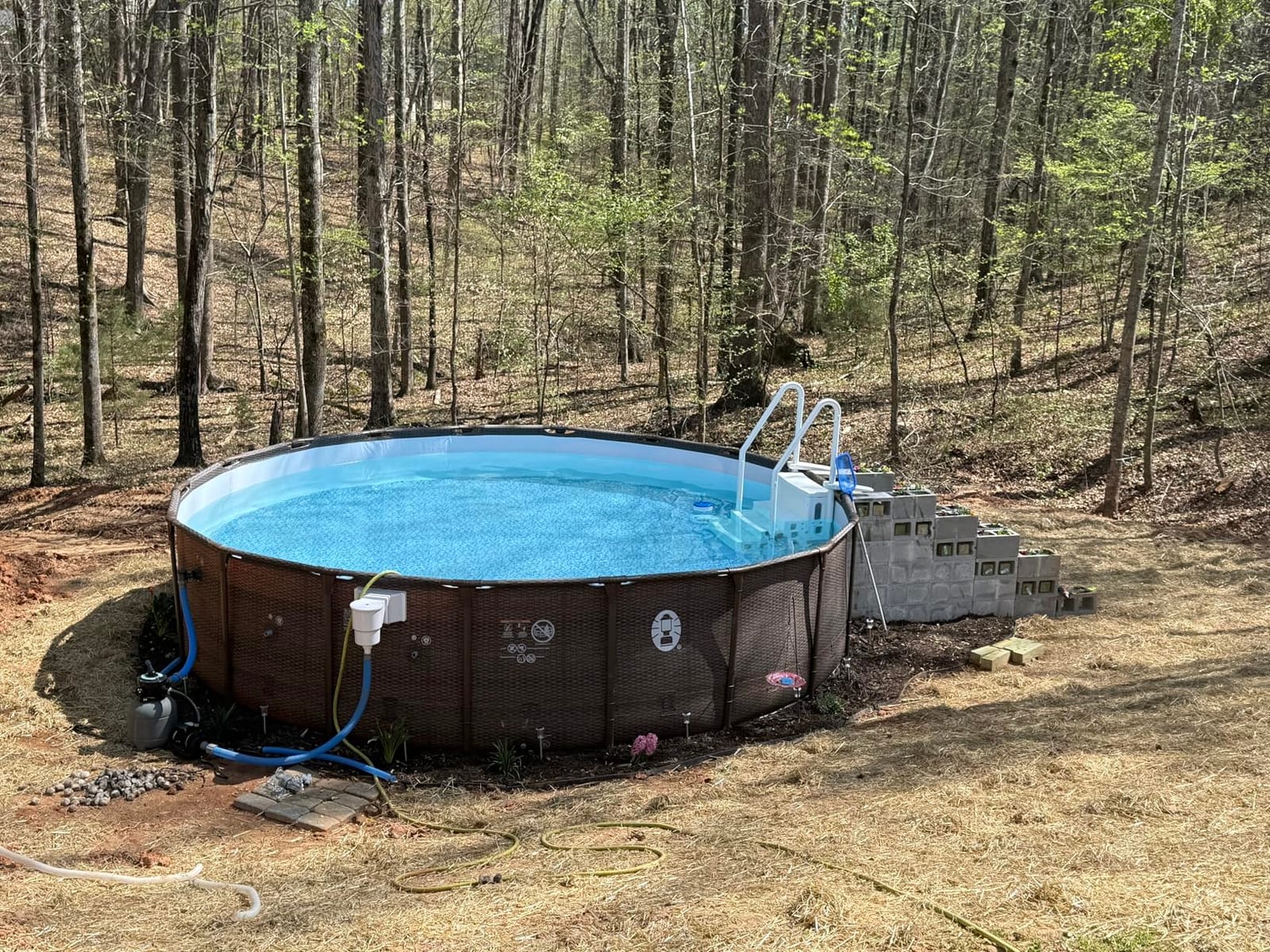 Pool Ladder, 4-Step Pool Stairs with Double Handrails and Non-Slip Steps for 48-54” Above Ground and In-Ground Pools, White customer photo 2