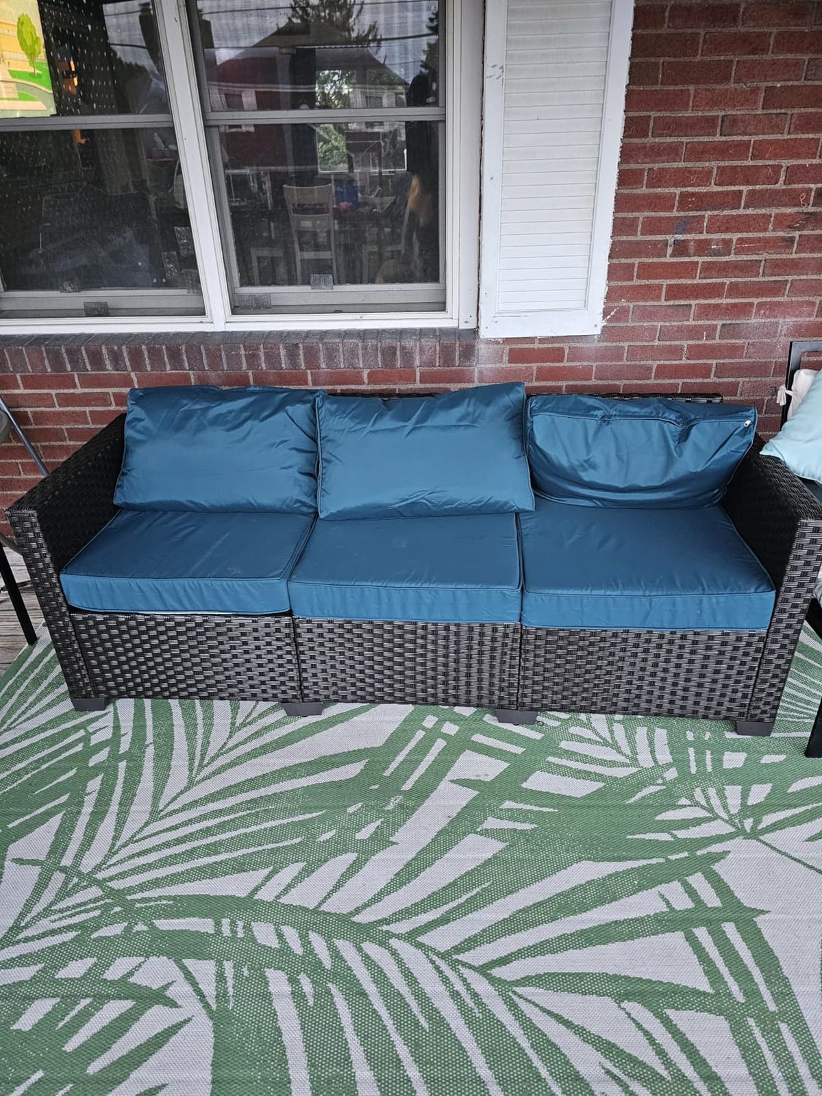 Oasishine Patio Furniture 3-seat Sofa Wicker Outdoor Furniture Outdoor Couch Deep Seat Hight Backrest Non-Slip Cushions, Khaki customer photo 1