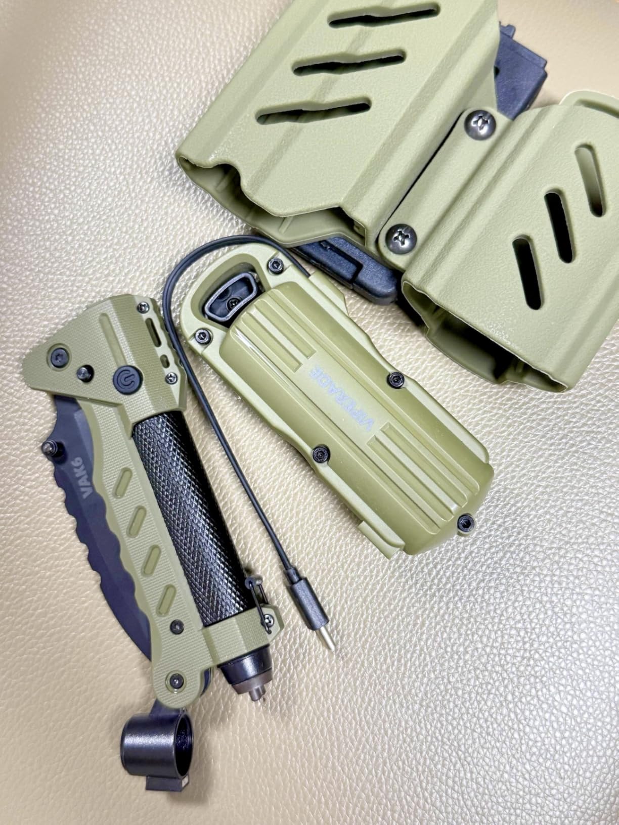 VIPERADE VAK6 Survival Knife with Rechargeable LED Flashlight & Arc Lighter | Survival folding knife with hand crank generator for camping and hiking, EDC pocket knife with belt sheath for portable carry customer photo 1