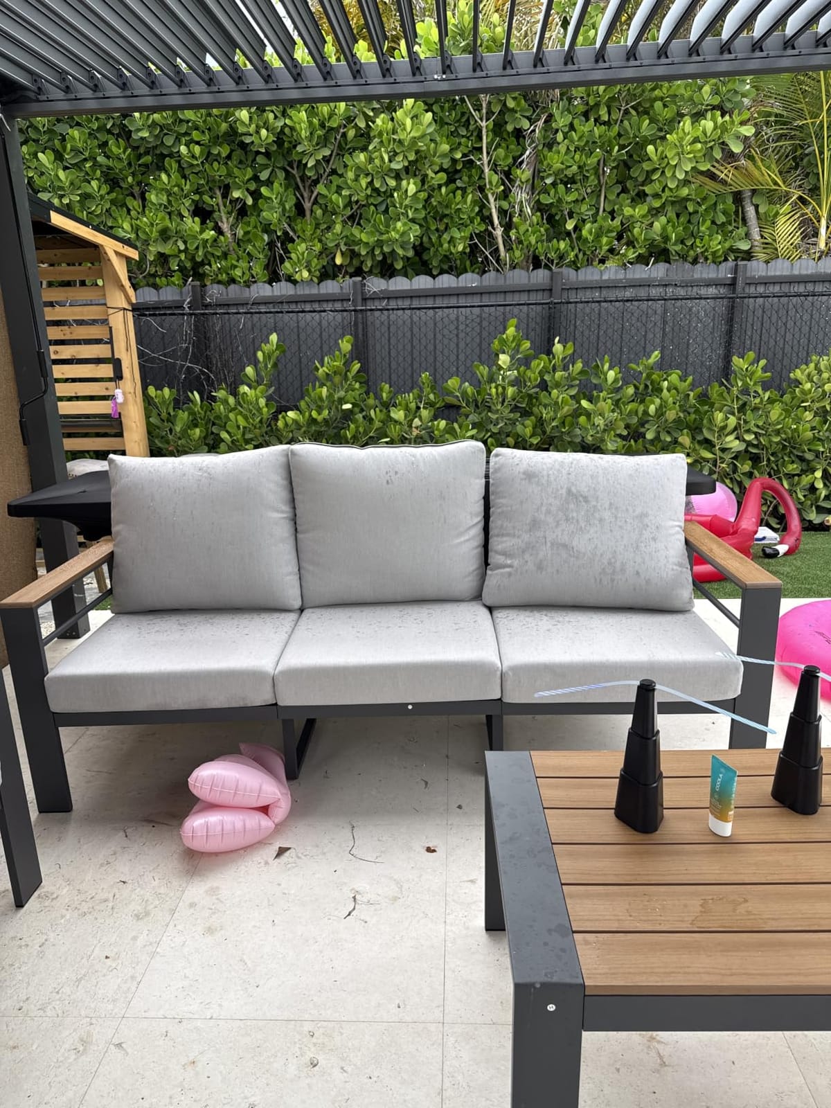 Aoxun Aluminum Patio Furniture Set 7 Seats, Oversized Outdoor Sectional with Washable Thick Cushions, Coffee Table, Patio Conversation Sets for Porch, Balcony, Deck customer photo 2