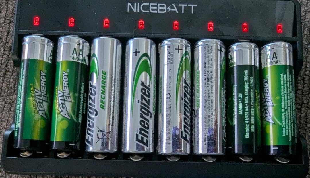 Smart 8 Bay AA AAA Battery Charger, Over-Discharge Damage Repair, USB Type-C Fast Charging for Ni-MH Ni-CD Rechargeable Batteries customer photo 1