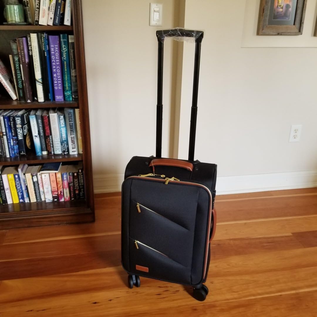 LOVEVOOK Carry on Luggage 22x14x9 Airline Approved, Waterproof Carry on Suitcase with 3 Pouches,Lightweight Softside Underseat Travel Luggage with 360° Spinner Wheels,TSA Lock for Travel Business customer photo 1
