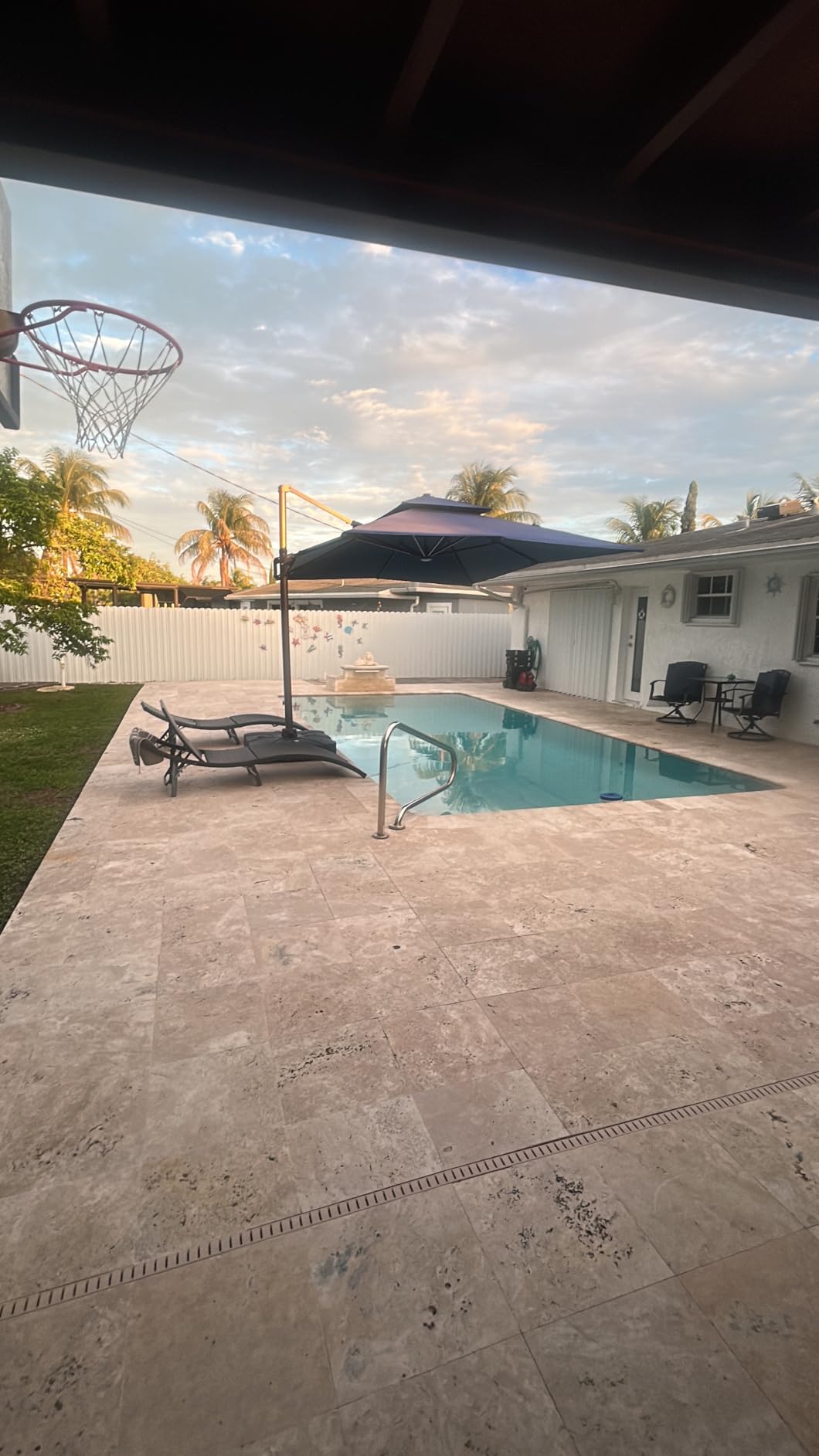 Deconk 10' X 13' Patio Cantilever Outdoor Umbrella with Base and LED Lights customer photo 1