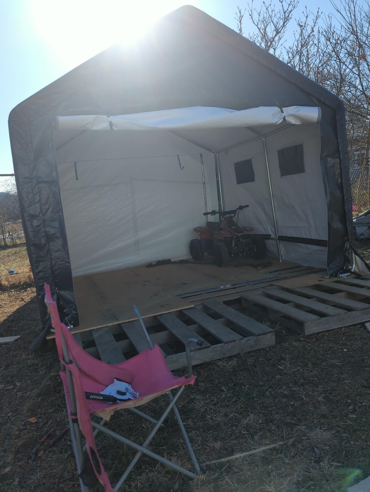 Quictent 8x12FT Long Storage Shelter Portable Shed with Roll-Up Door&Vents | Heavy Duty Portable Garage for Canoe, Kayak Boat, Tools Waterproof Storage Tent with Reinforced Frame, Sliver Gray customer photo 1