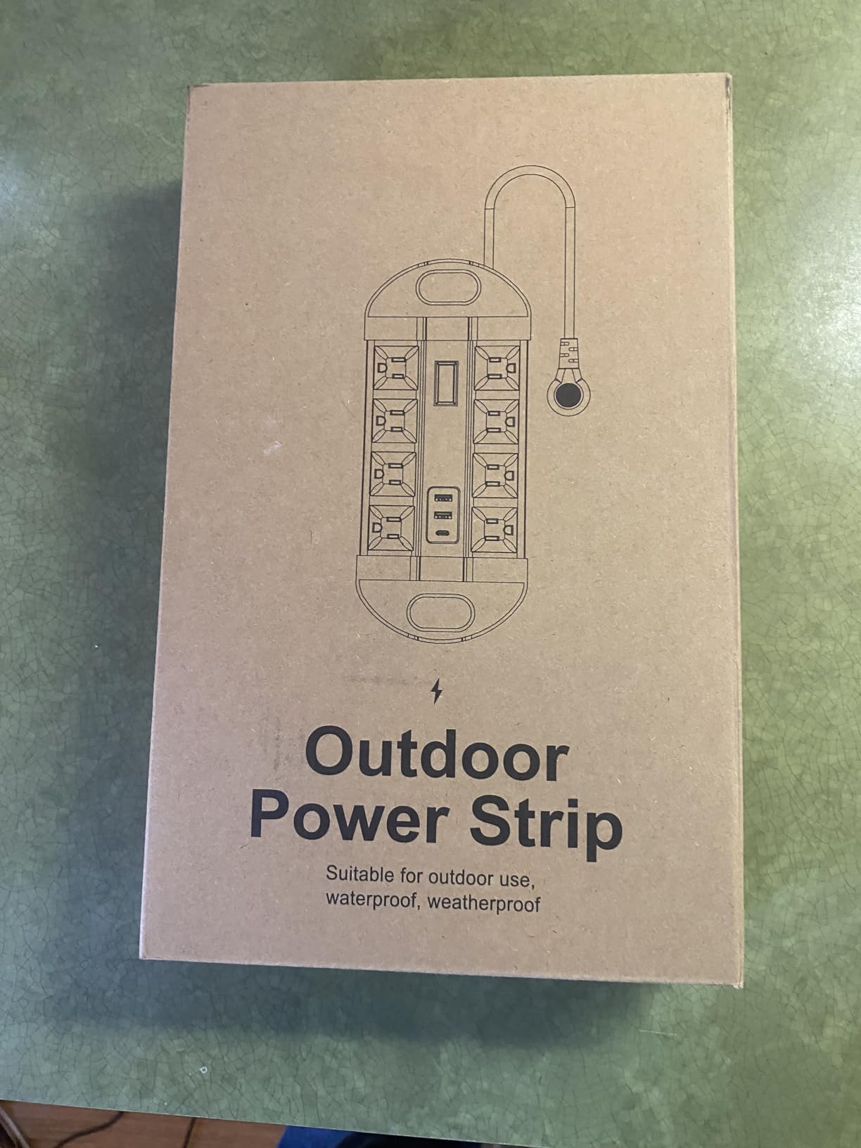 HHSOET Outdoor Weatherproof 8 Outlet Power Strip, IPX6, Yellow, 6FT customer photo 2