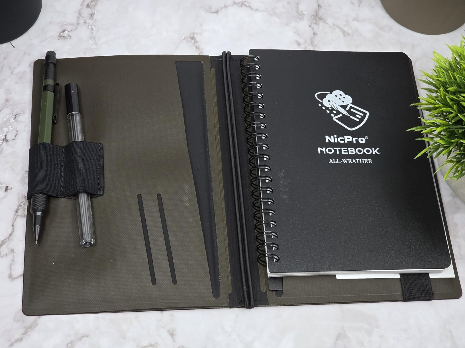 Nicpro Waterproof Notebook with 1.3mm Mechanical Pencil, TPU Fabric Cover | 4.8