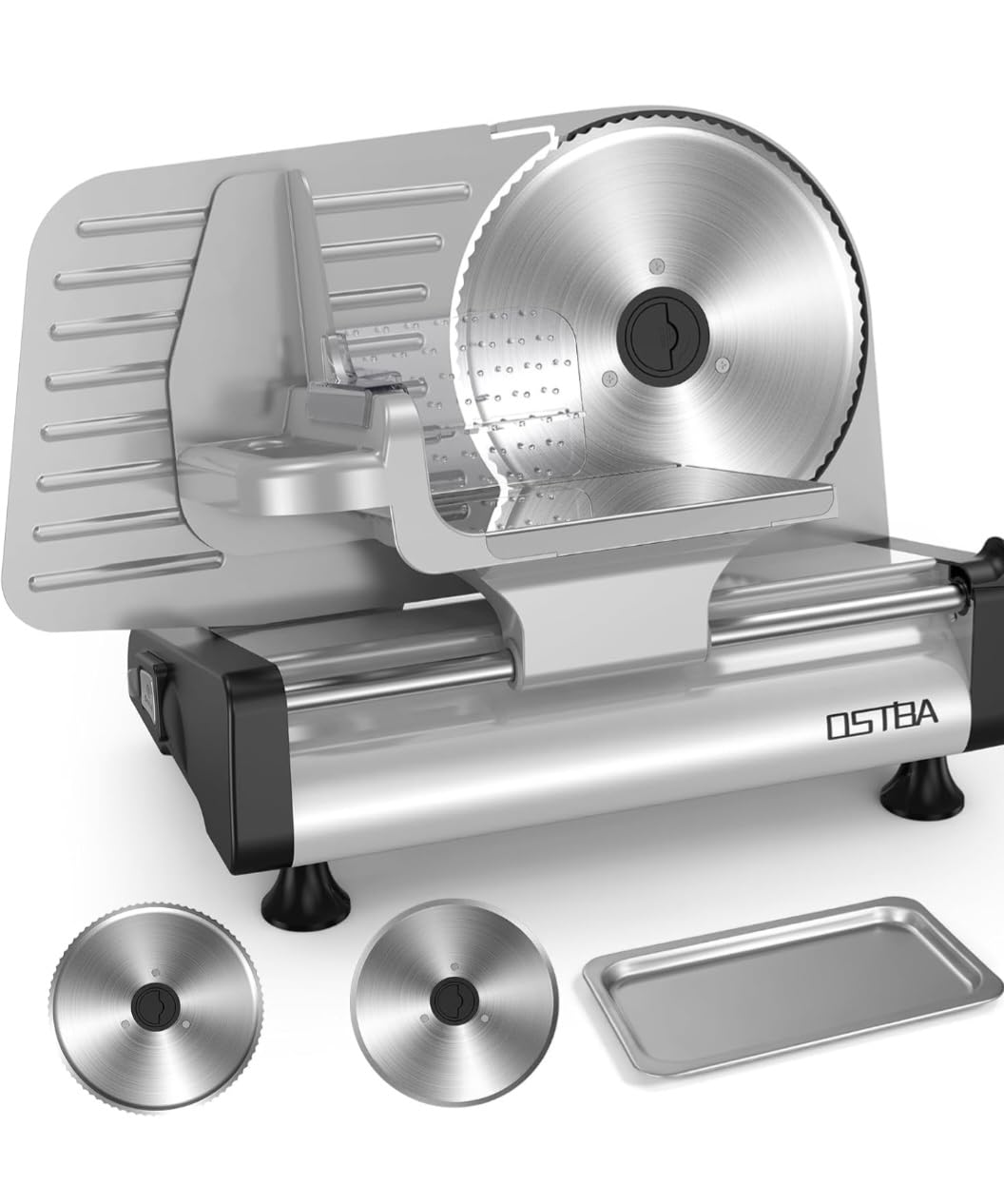 OSTBA Meat Slicer, Two 8.7” Stainless Steel Blades, 200W DC Motor customer photo 1