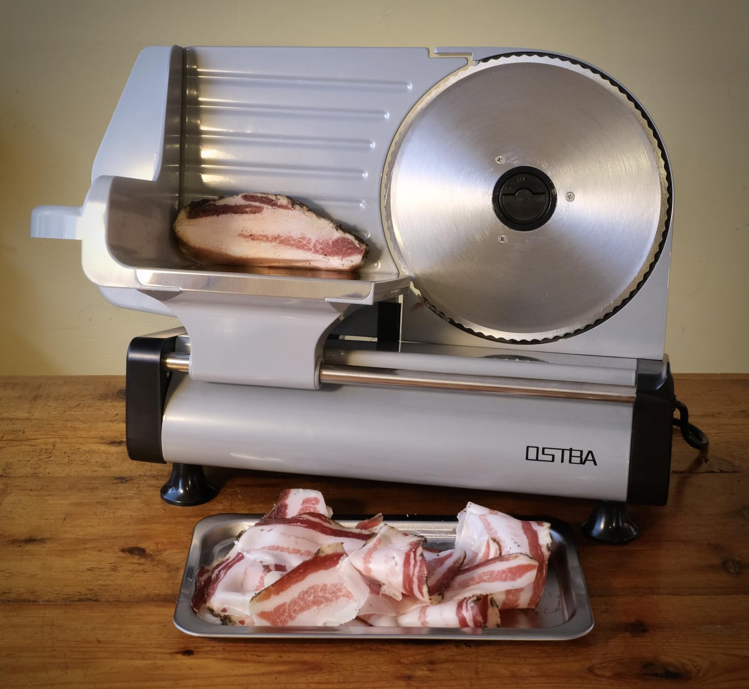 OSTBA Meat Slicer, Two 8.7” Stainless Steel Blades, 200W DC Motor customer photo 2