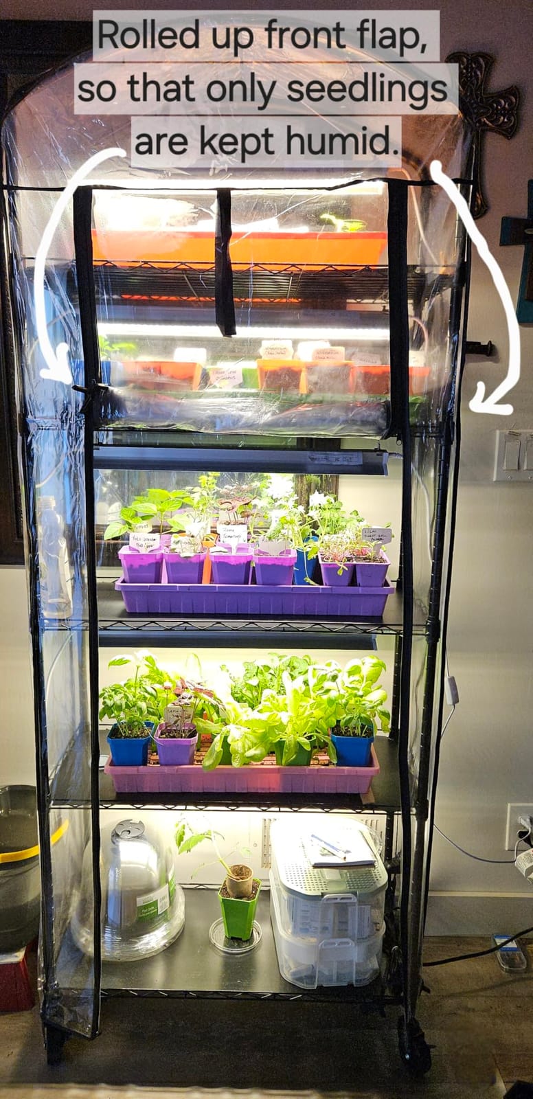 5-Tier Greenhouse with Grow Light, Shelf Height Adjustable Metal Shelf customer photo 2