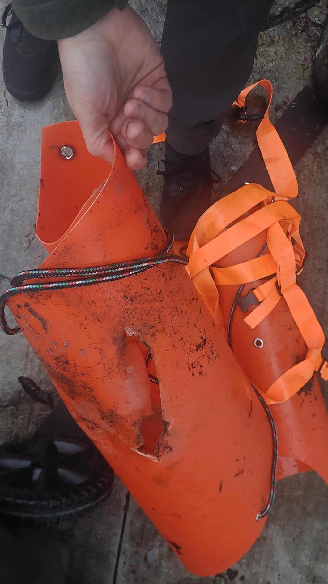 WinnerWhy Heavy Duty Deer Drag Sled with 2 Rope Dual Harness, Orange, Black customer photo 1