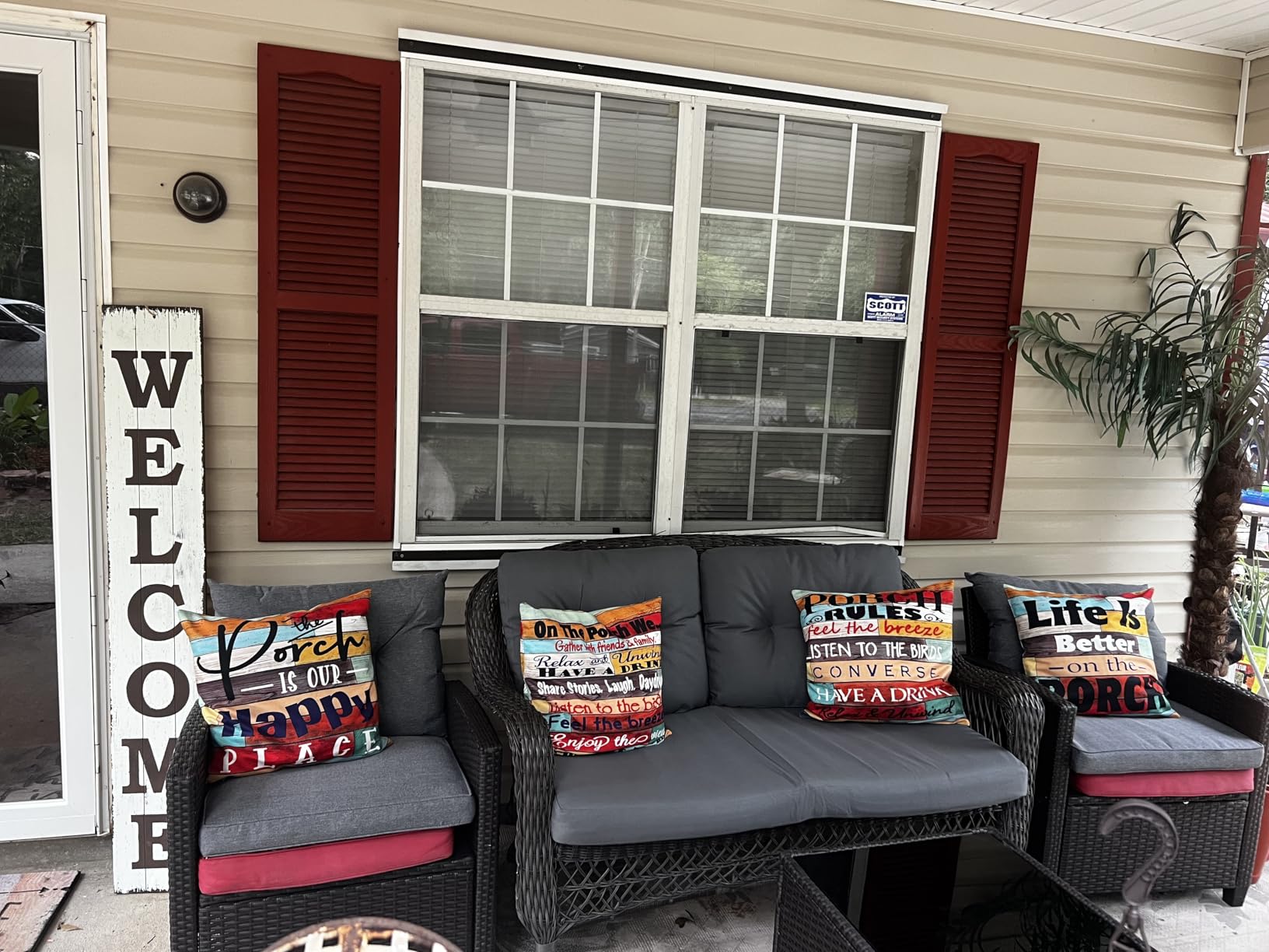 YEFU Outdoor Loveseat Cushions, 48x24 Patio Furniture Cushions, Teal customer photo 1