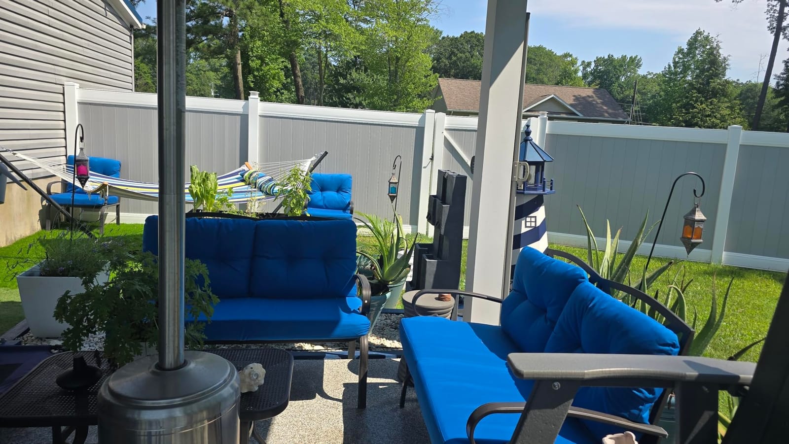 YEFU Outdoor Loveseat Cushions, 48x24 Patio Furniture Cushions, Teal customer photo 2
