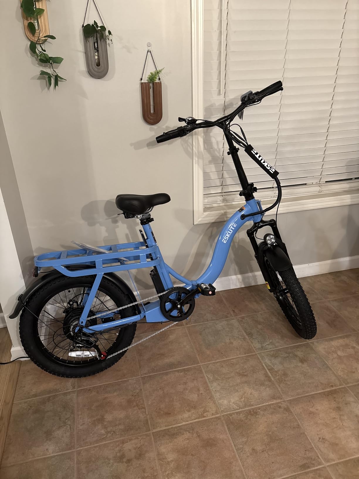 ESKUTE Electric Bike for Adults – 1200W Peak Motor, Folding 20x3 Fat Tire E‑Bike, 48V 13Ah Battery, Step‑Through Cargo Fold Ebike, NFC Unlock, 20+ MPH, 7‑Speed, Up to 55 Miles customer photo 2