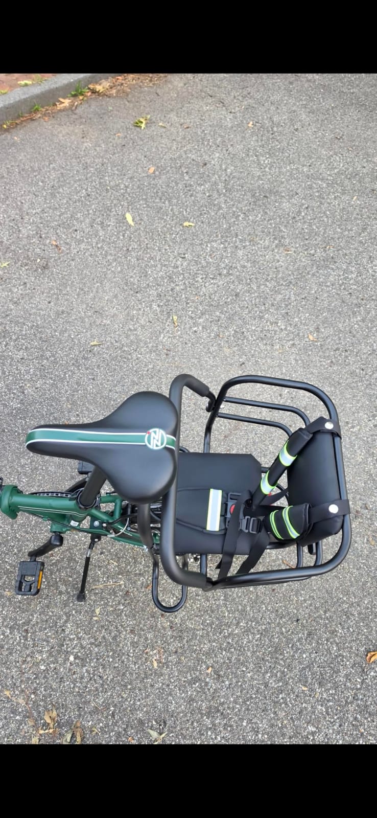 Upgraded Rear Child Bike Seat,Back Mount Kid's Bike Seat with Foot Pedals Back Rest Handrail, Designed for Children Aged 18 Month to 8 Years Old,Easy Installation customer photo 2