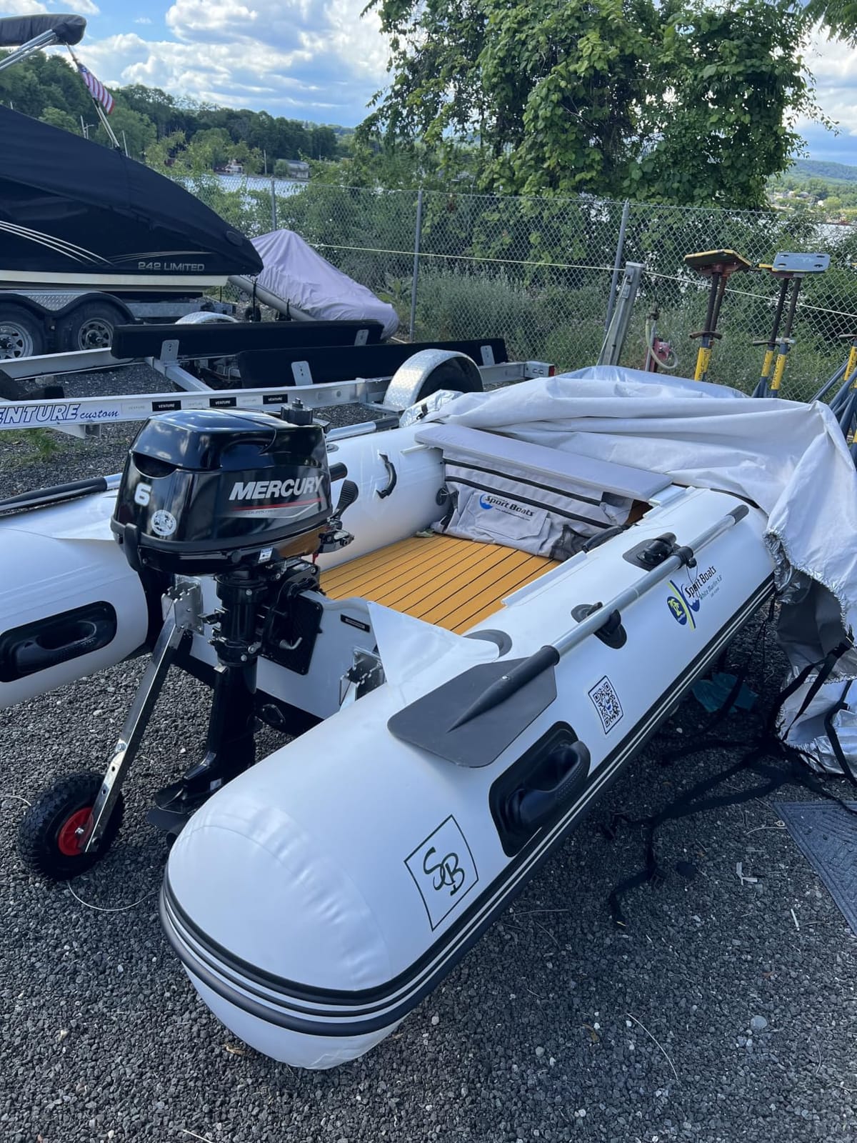 Stainless Steel Boat Launching Wheels for Inflatable Boat, Aluminum Boat | Adjustable Leg Length & Angle Transom Launching Wheels with Pneumatic Tire customer photo 1