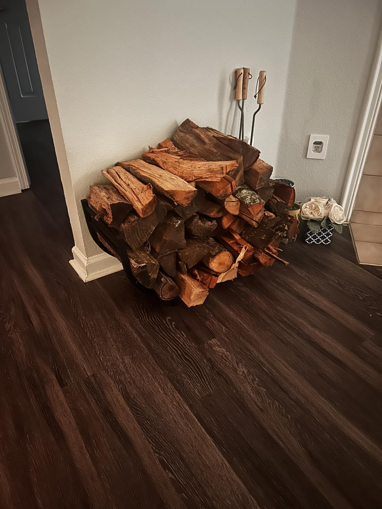 facka 40 Inch Firewood Rack Outdoor with Cover, Metal Wood Rack customer photo 2