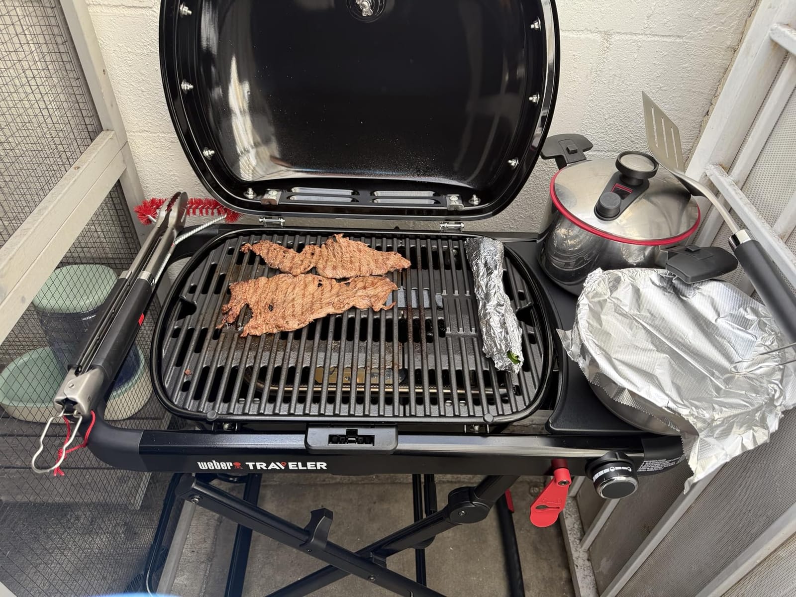 Weber Traveler Compact Portable Gas Grill for Outdoor Cooking, Propane | Folding Portable Grill with Wheels for Camping, Tailgating & Travel customer photo 2