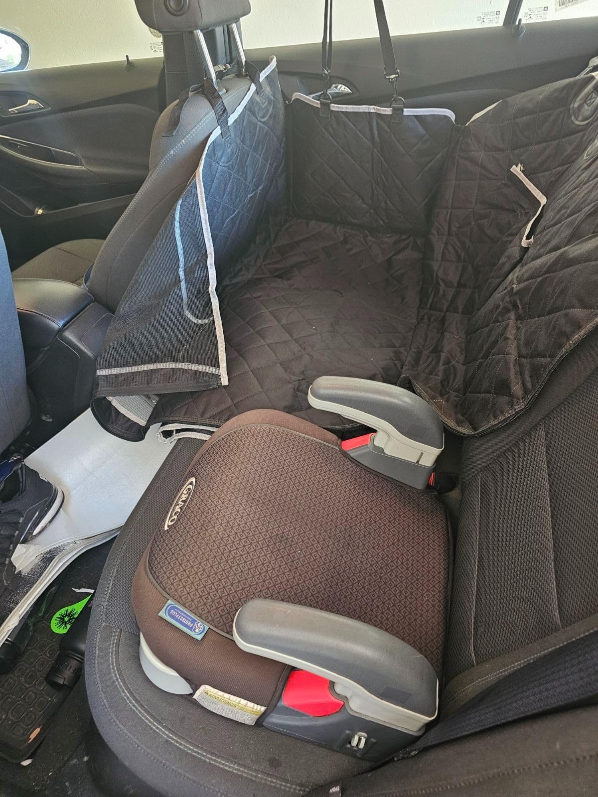 URPOWER 4 in 1 Dog Car Seat Cover for Back Seat, Waterproof Hammock | Mesh Window, Side Flaps, 600D Oxford, Scratch Resistant, Non-Slip, Easy Install, Machine Washable, Dog Seat Belt Included customer photo 1