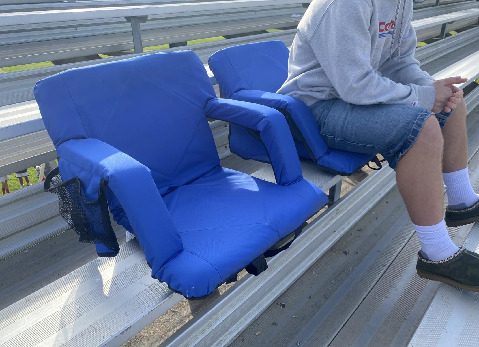 Sheenive Reclining Stadium Seats with Back Support, Bleacher Seat Cushion | SOFA-LIKE COMFORT: 6 Position Backrest, 2.8