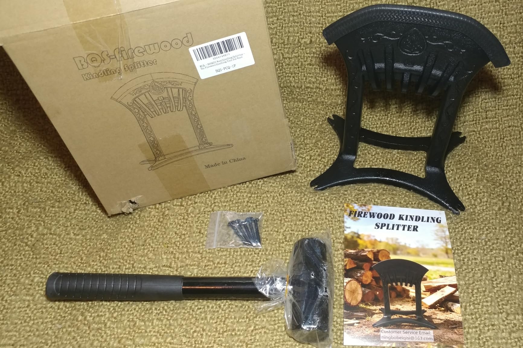Cast Iron Kindling Splitter with 3Lbs Sledge Hammer,Medium-Sized customer photo 2
