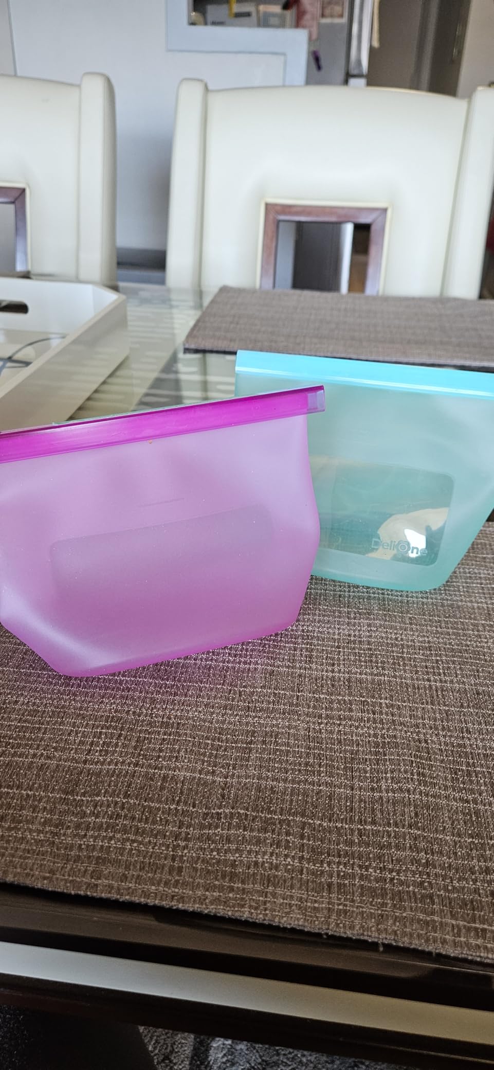 Reusable Silicone Food Storage Bags (Set of 4), Dishwasher Oven Microwave Freezer Safe, Eco-Friendly 100% Platinum, Leakproof Sous Vide Bags, Premium Lunch Containers, 2 Snack 2 Sandwich, Mixed customer photo 2
