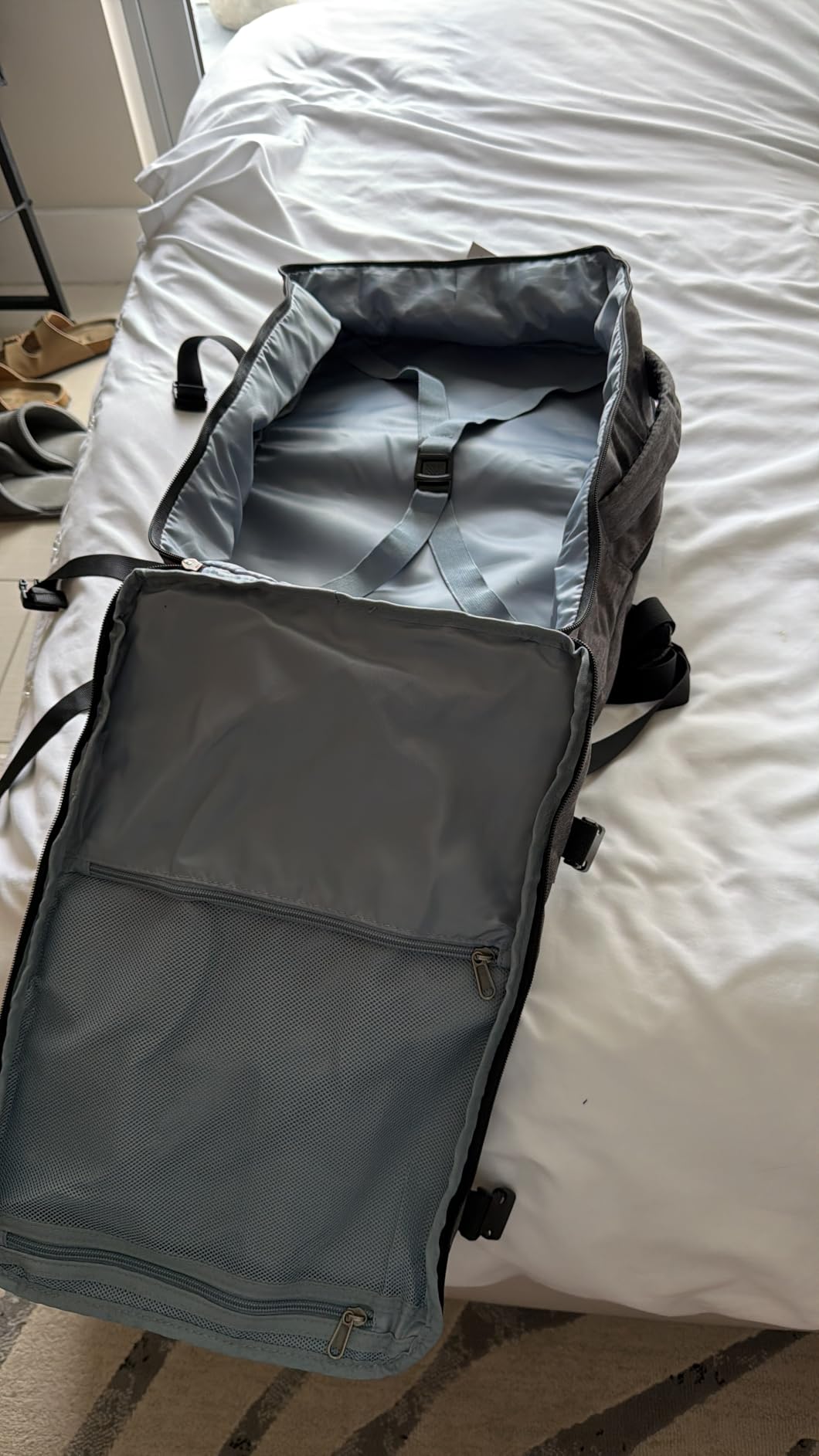 WANDF Personal Item Travel Bag 17x10x9, Carry On Laptop Backpack (Black) customer photo 1