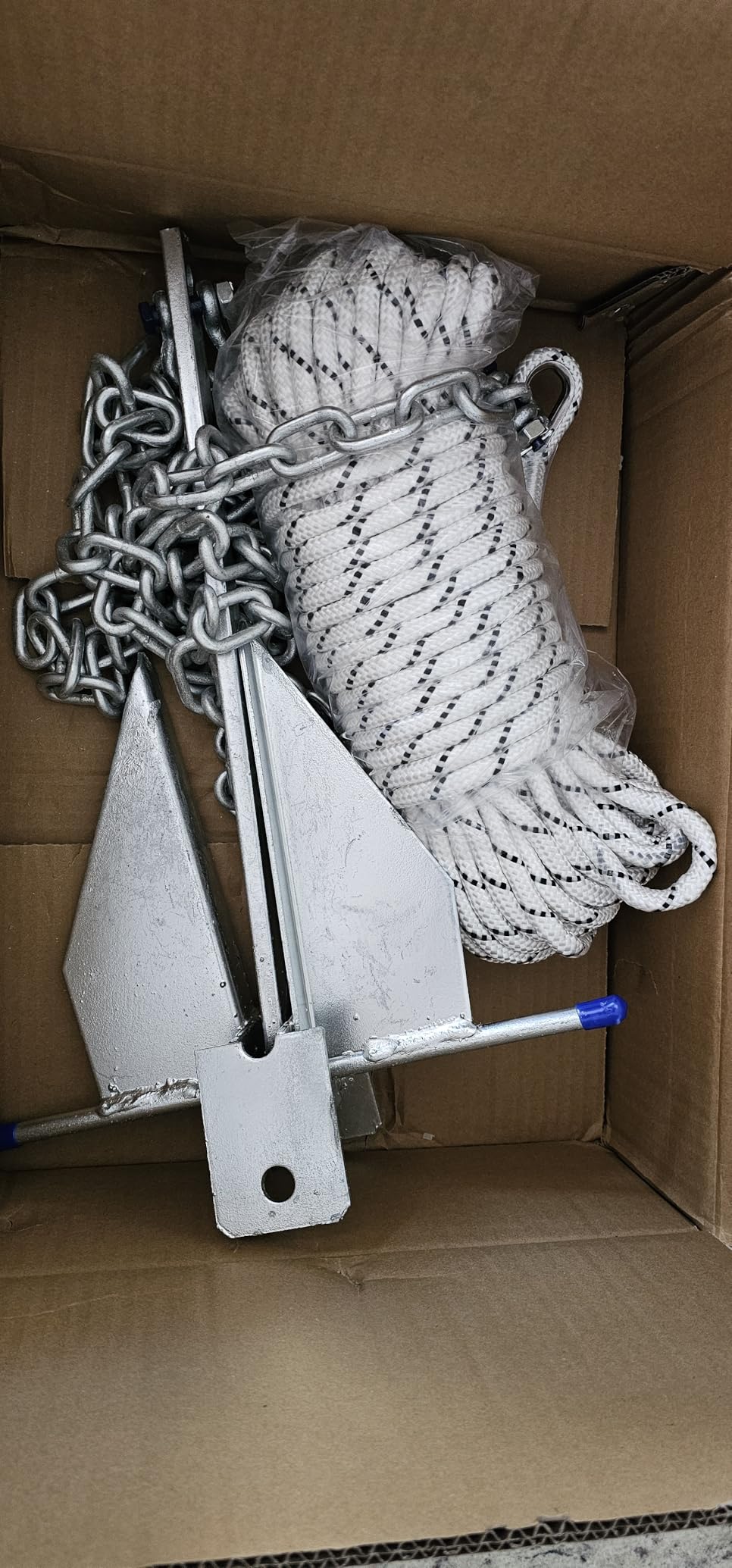 5/8/10/13/18/25 Boat Anchor Kit with Chain, Rope and Shackles | Heavy Duty Danforth Anchor Kit, Hot-Dipped Galvanized Fluke Anchor, Fit for Boats Pontoon, Deck, Sailboat and Fishing customer photo 2