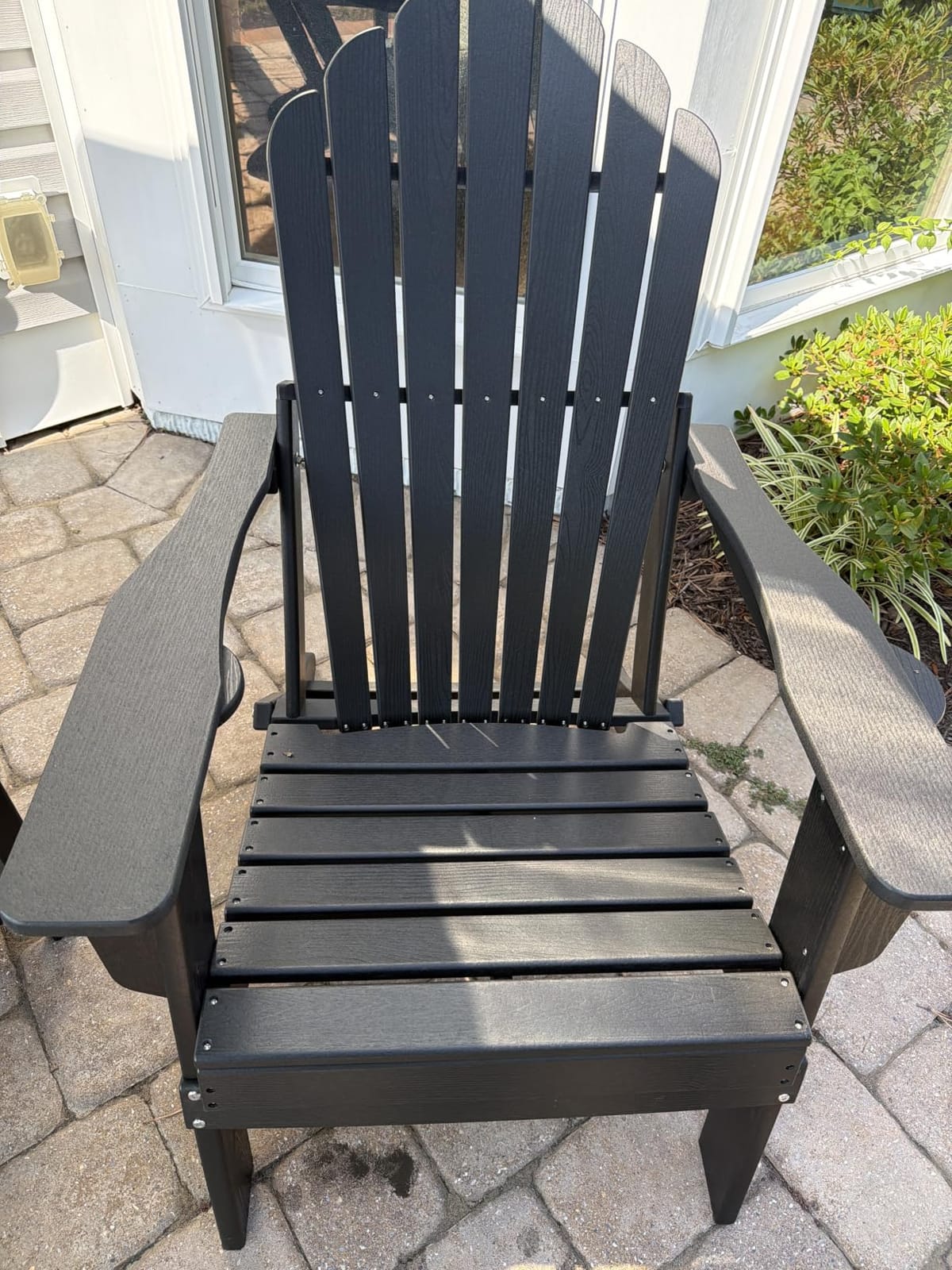 Plawdlik Outdoor HDPE Folding Adirondack Chair Set of 4, High Back Wide Seat Patio Chair with Cup Holders, All-Weather Fire Pit Chair for Garden,Lawn,Poolside, Coffee customer photo 1